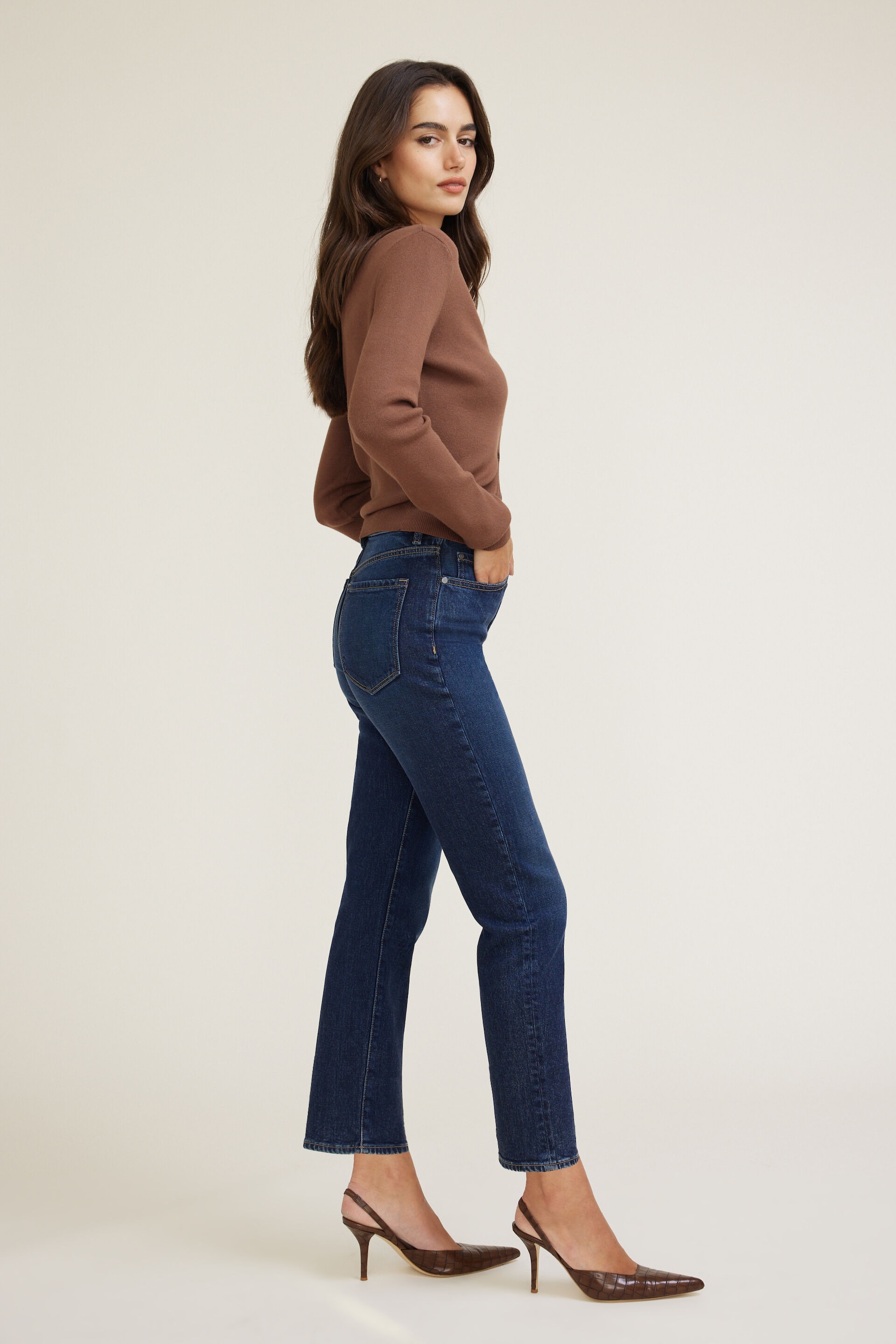 Frenchie Stretch High Rise Slim Leg Jeans