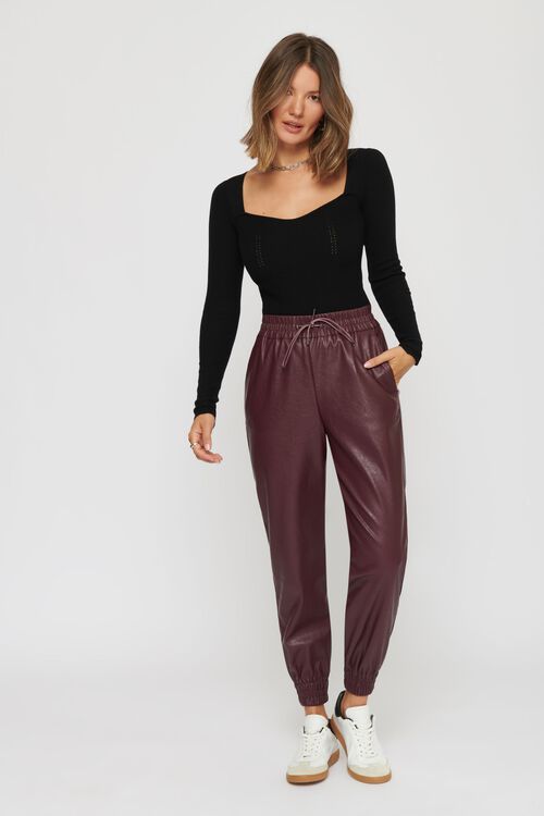 Sacha Faux Leather Jogger