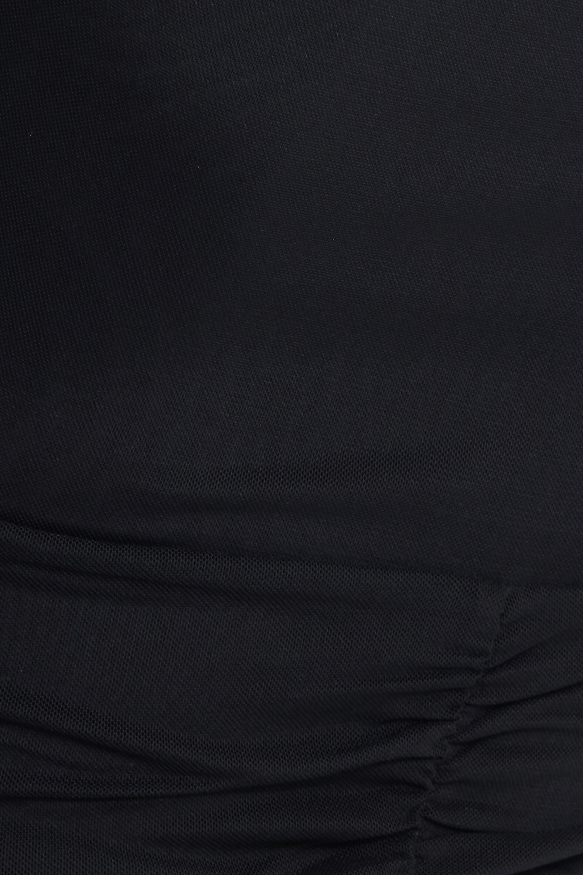 Shirred Plunge Mesh Top