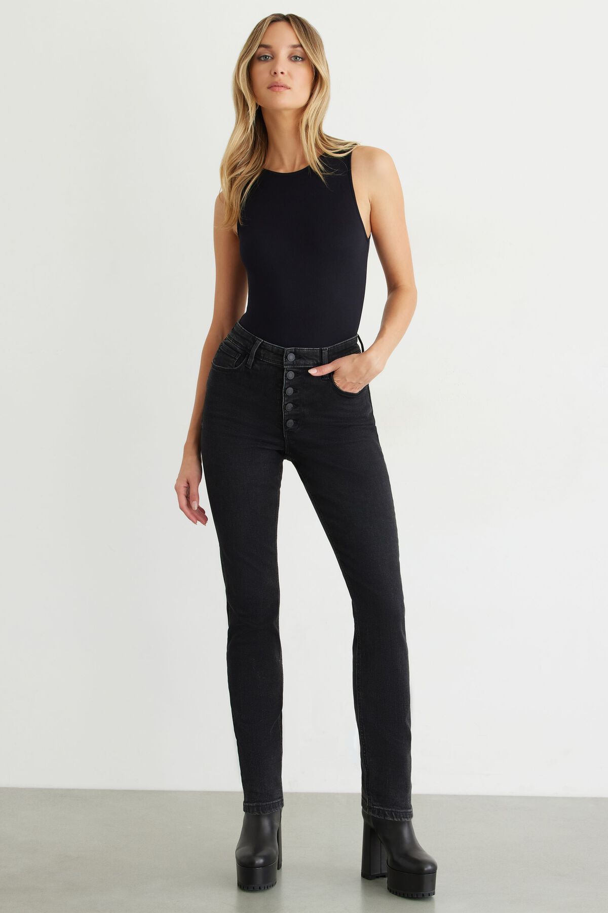 Dynamite Kate High Waist Button Front Jeans. 1