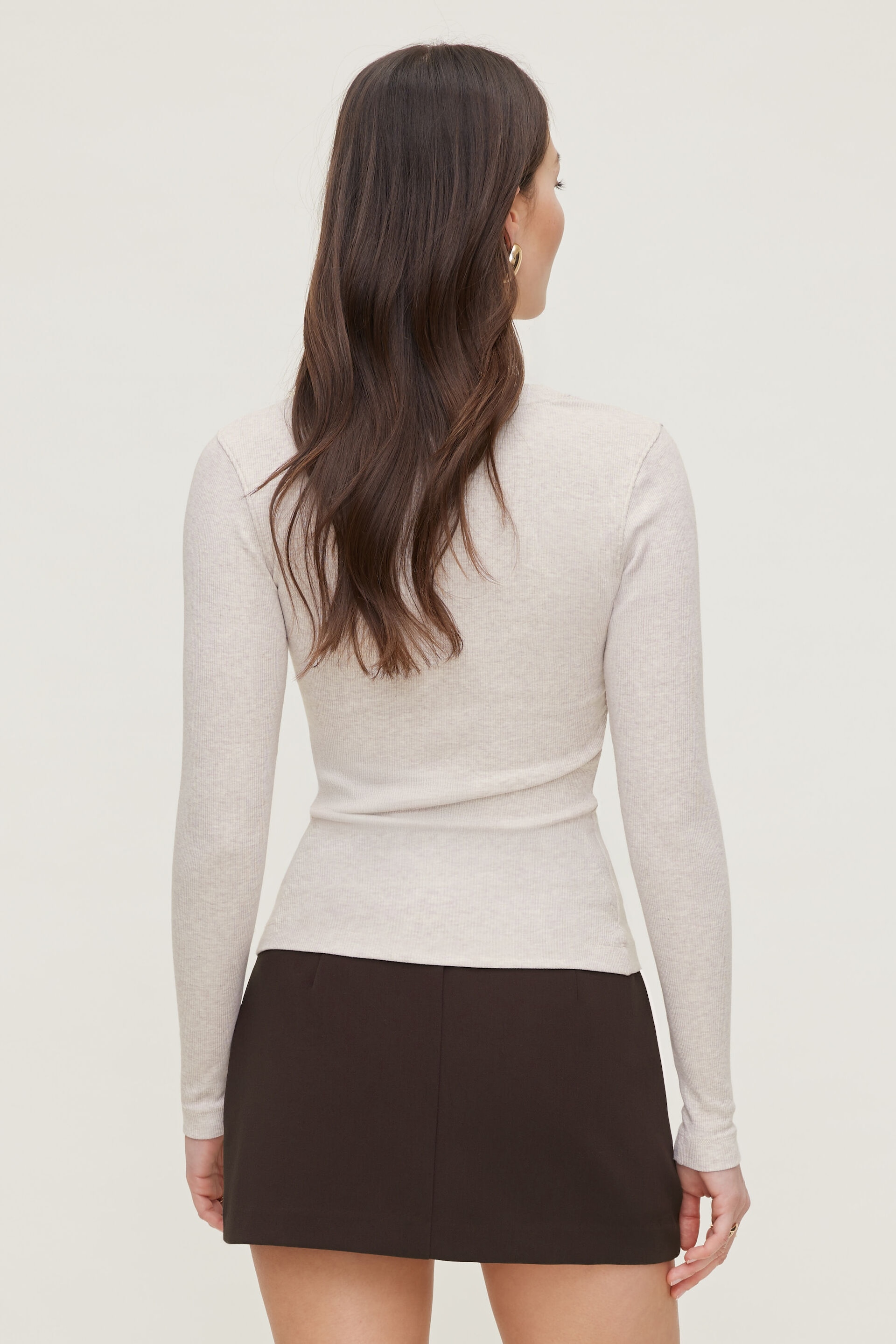 T-shirt côtelée à manches longues Tedi