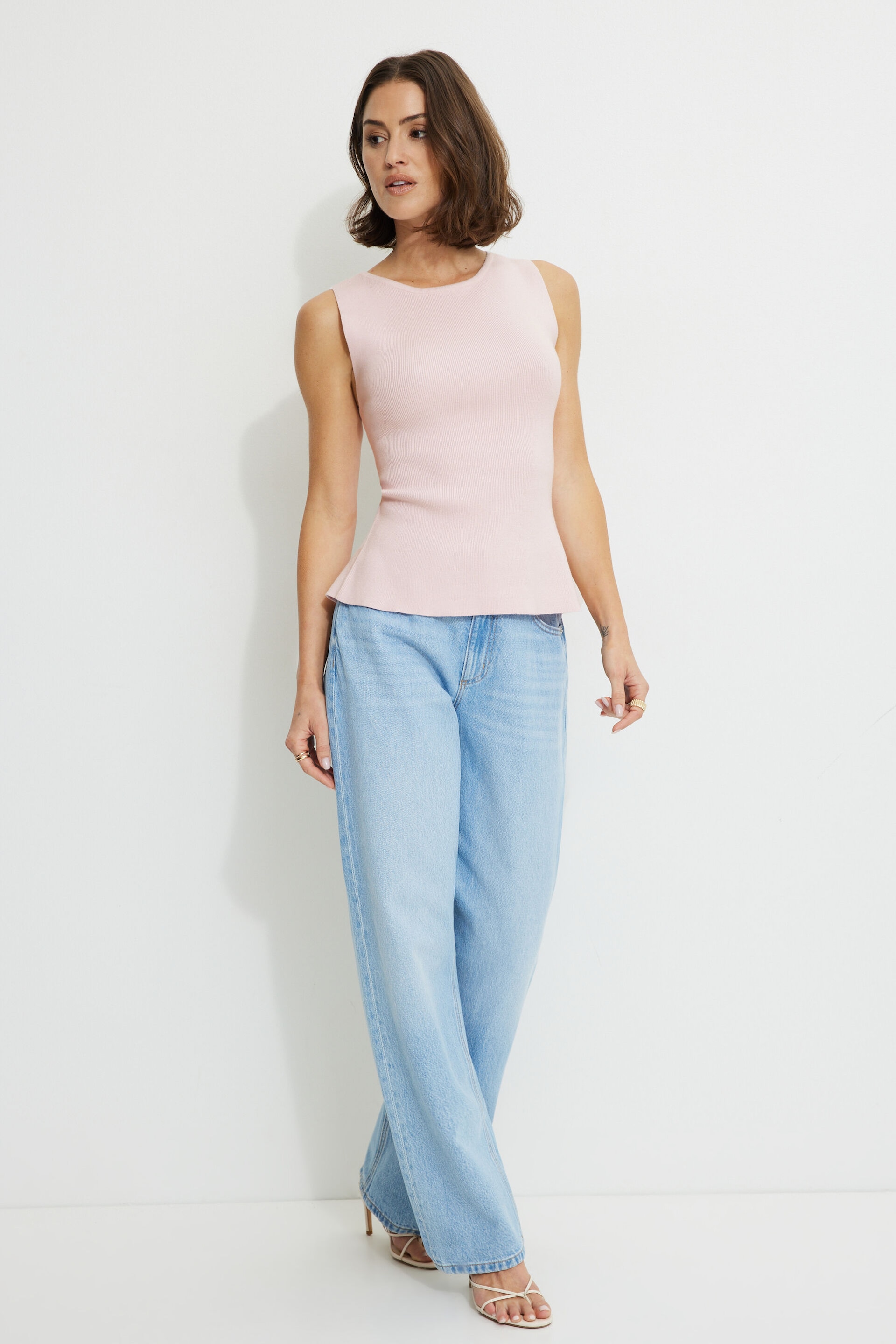 Open Back Knit Tank Top