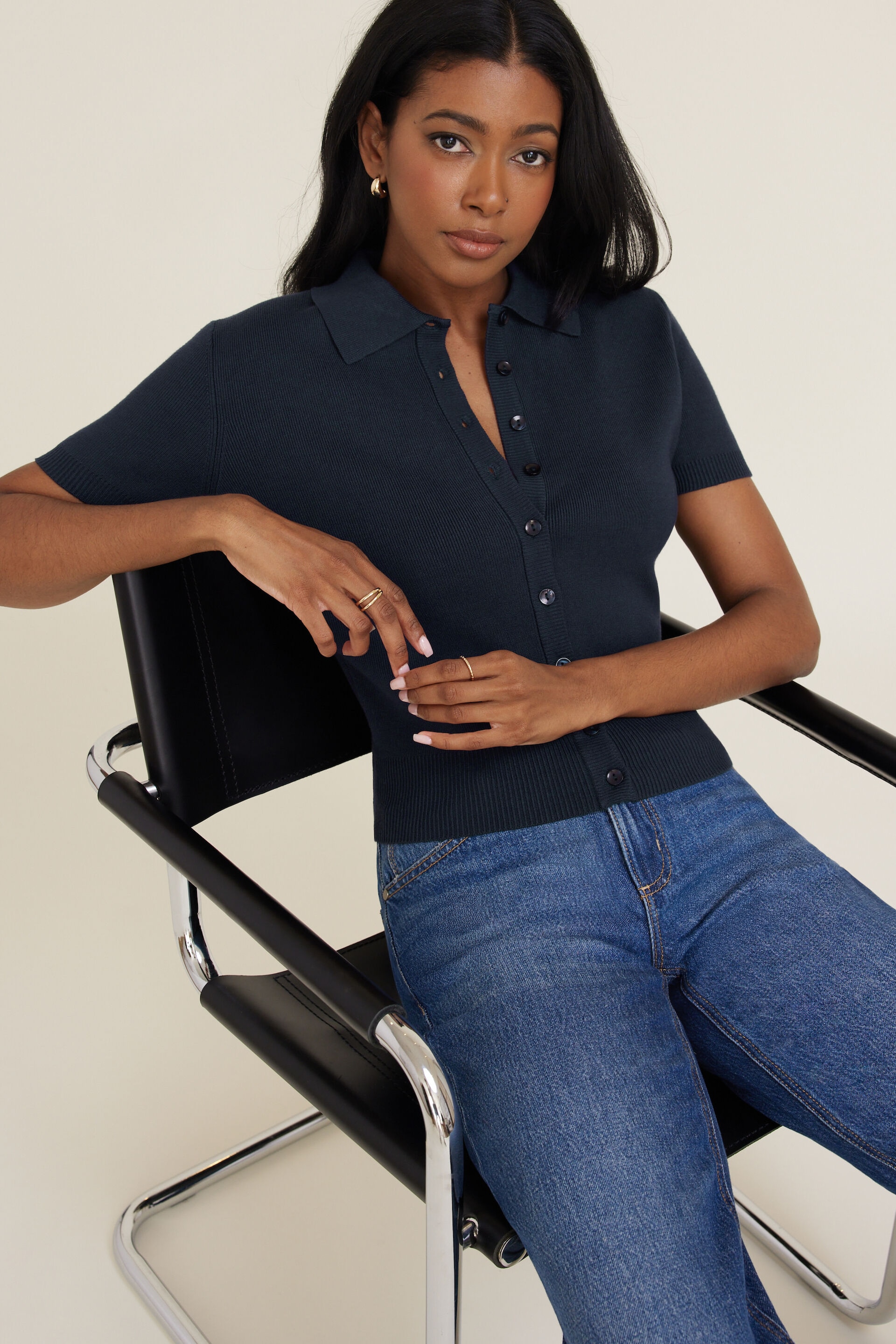 Polo Crewneck Cardigan