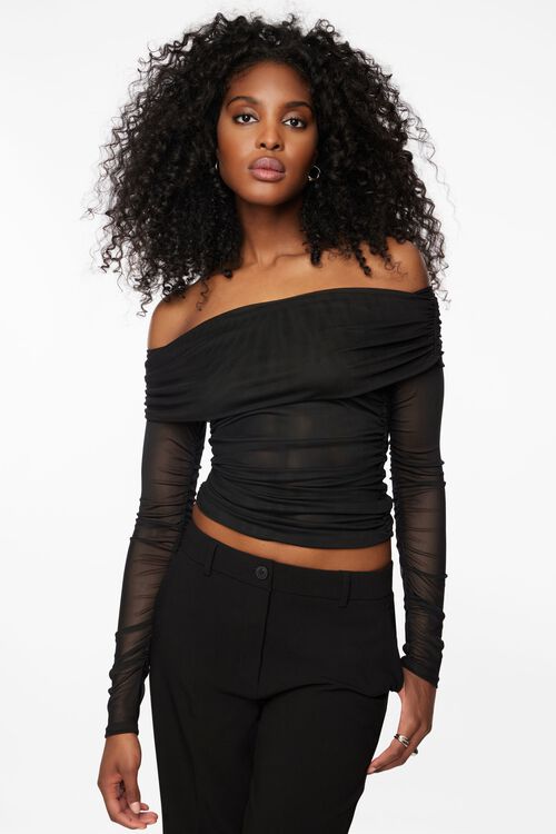 Long Sleeve Tube Top With Off The Shoulder Sleeves Off The