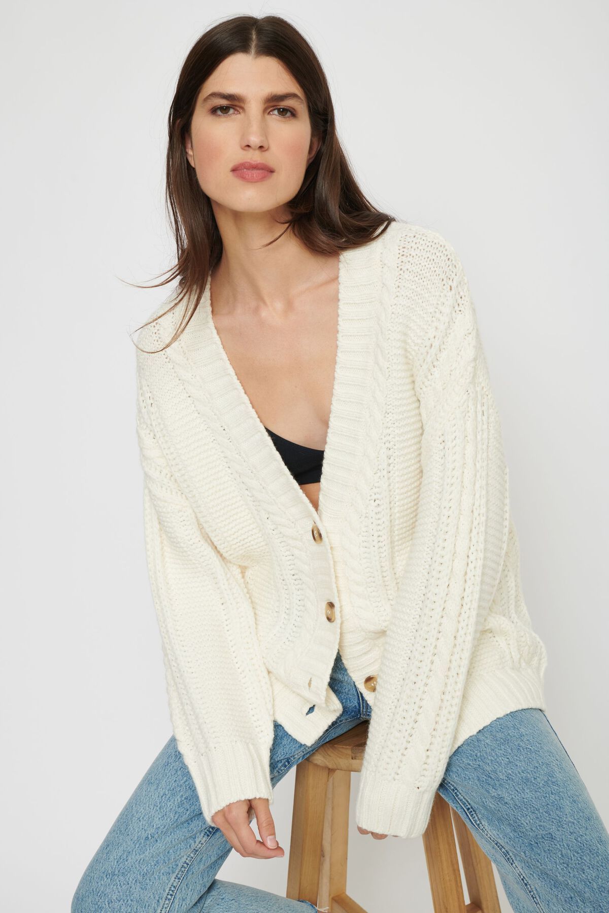 Dynamite Oversized Cable Cardigan. 5
