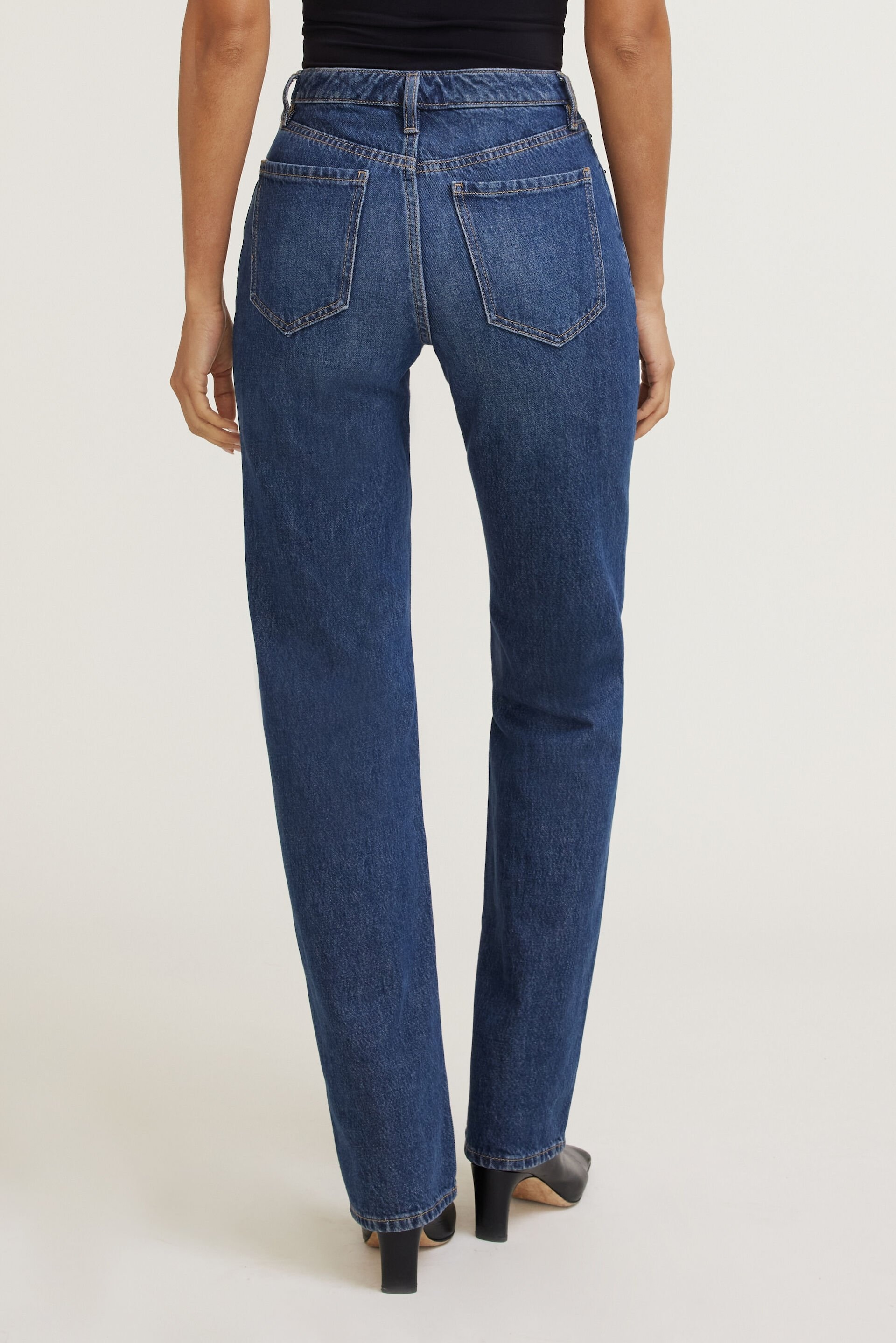 Cara High Rise Straight Leg Jeans