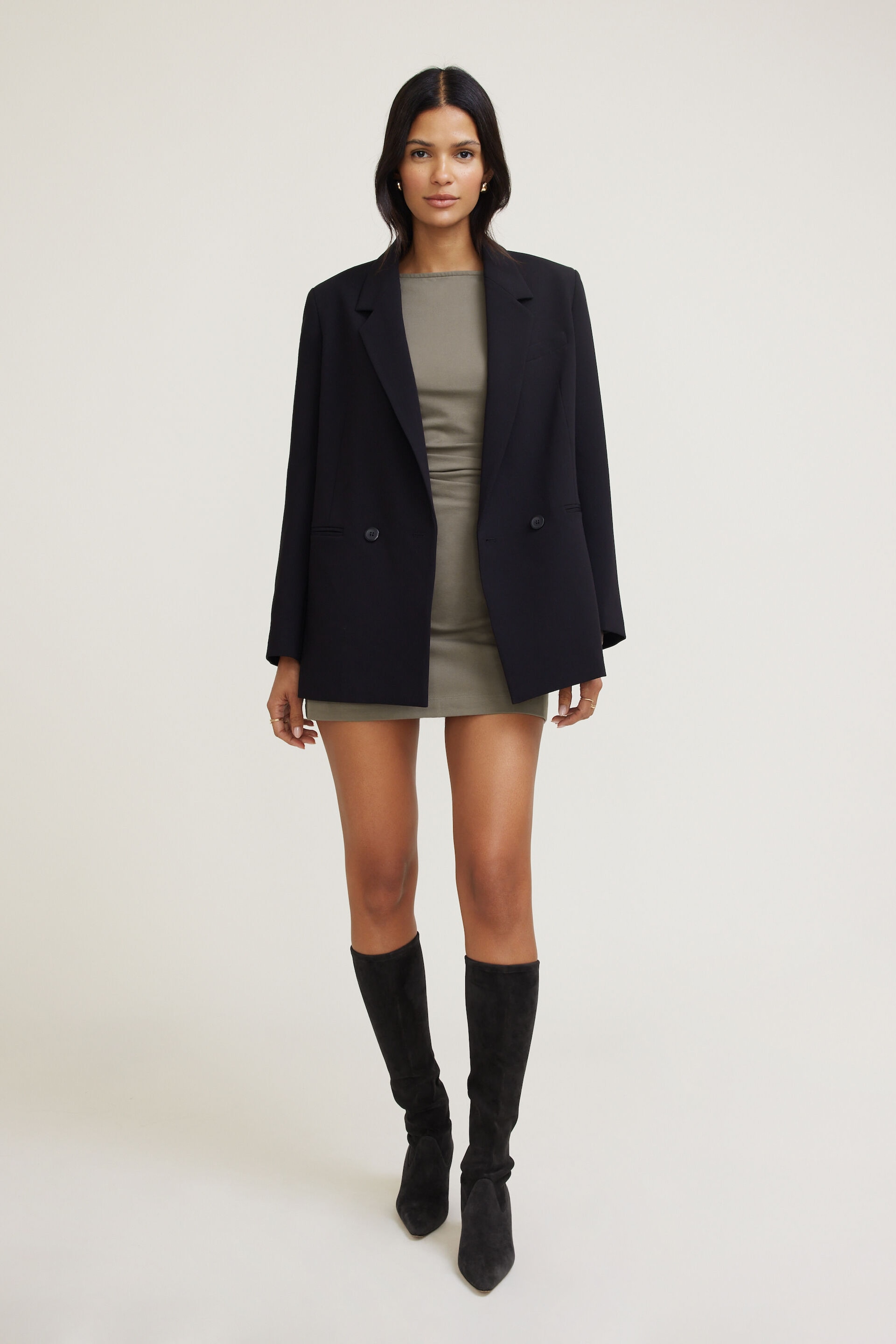 Katia Ruched Cotton Spandex Mini Dress