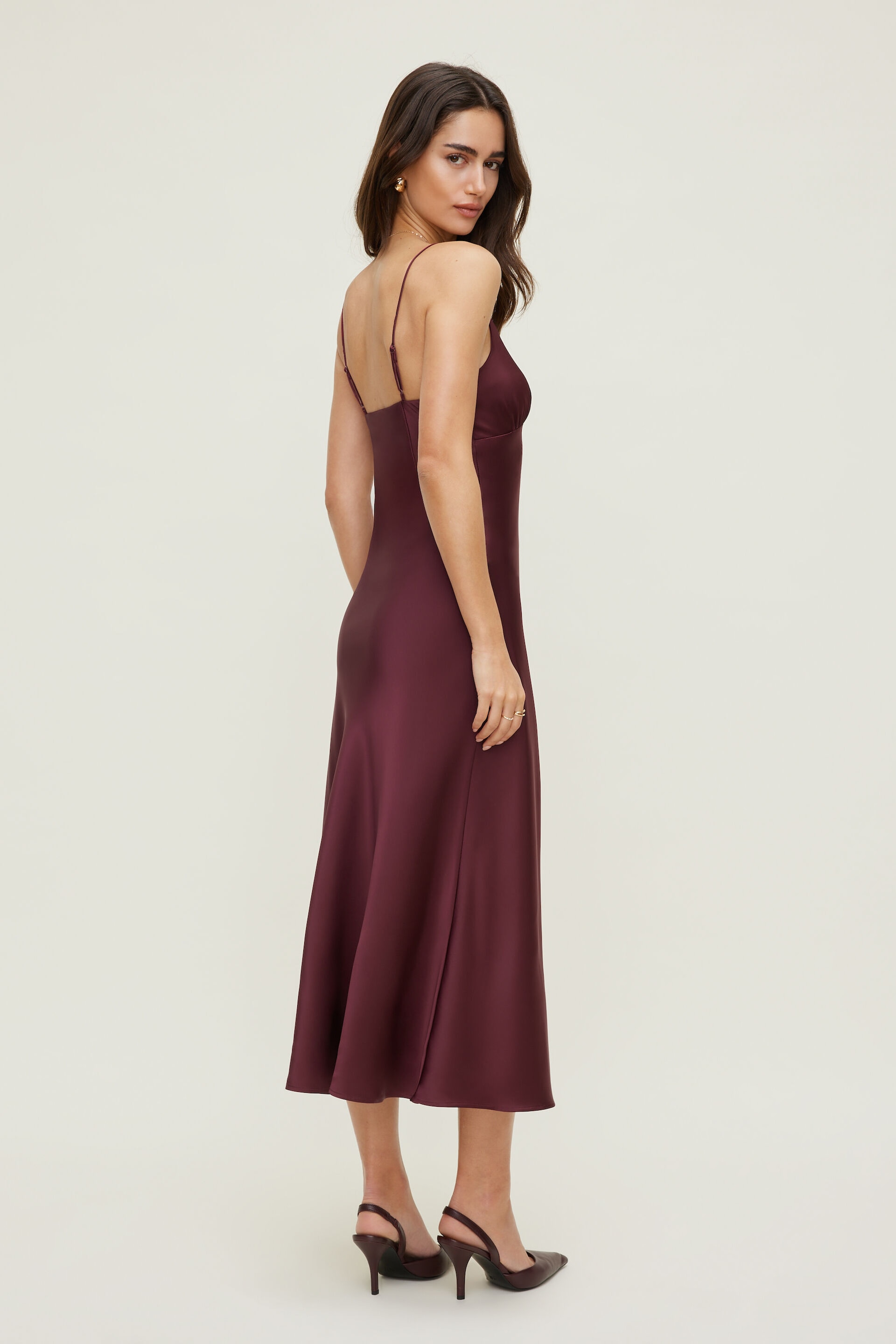 Sage Satin Maxi Dress