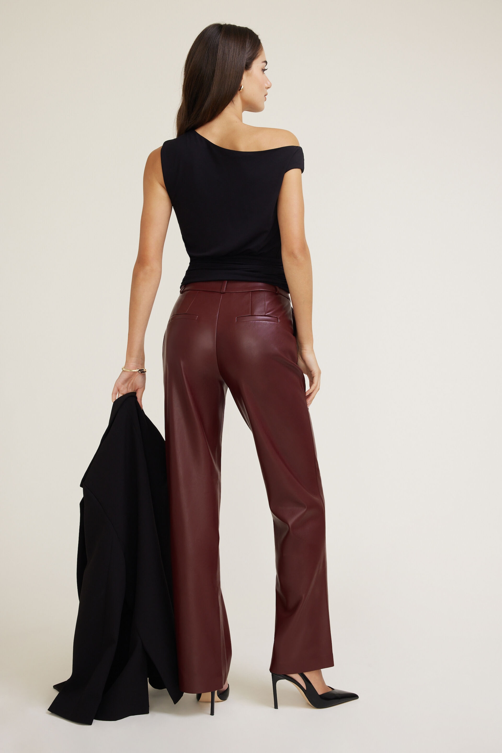 Camelia Straight Leg Faux Leather Pants