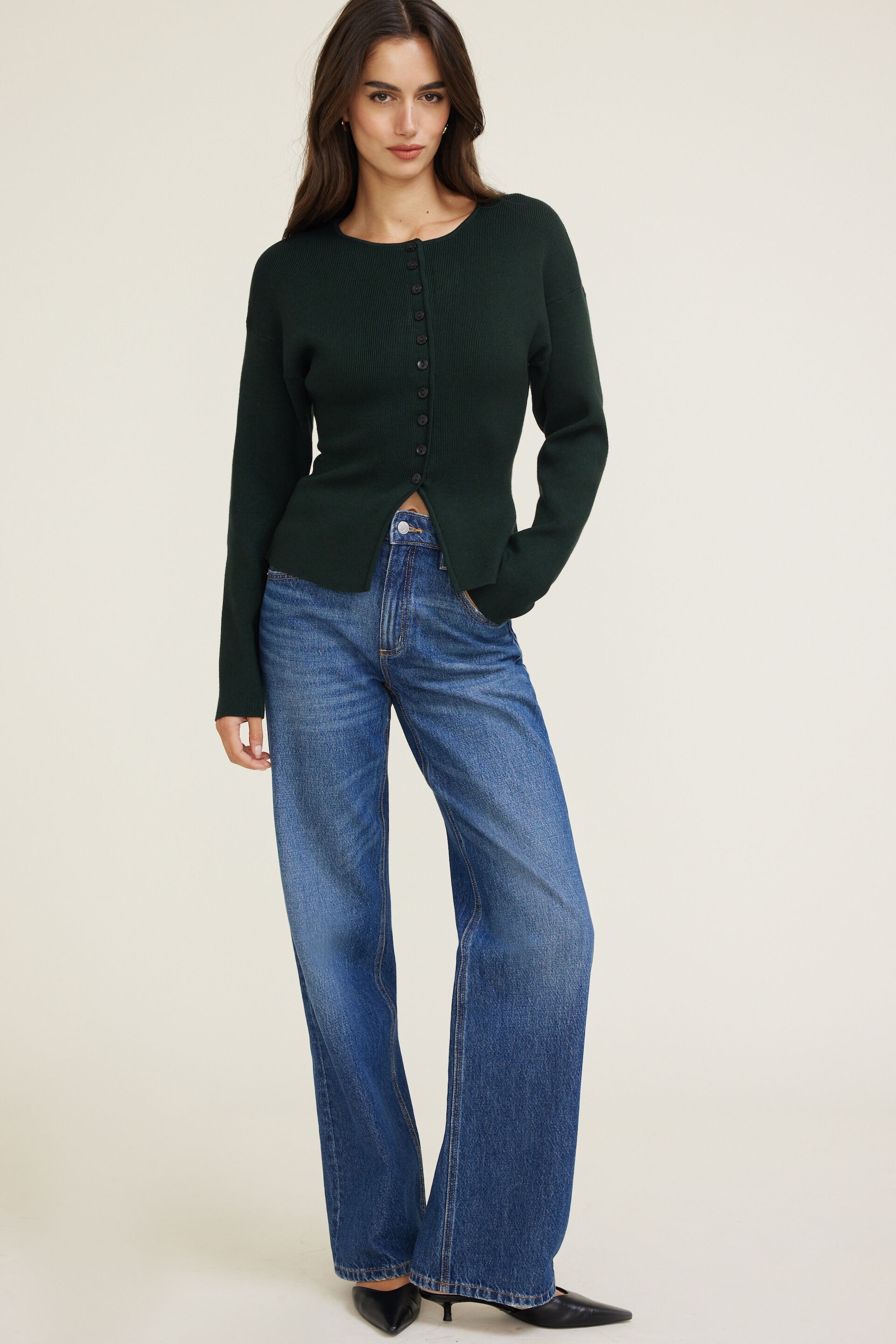 Fitted Drop Shoulder Cardigan