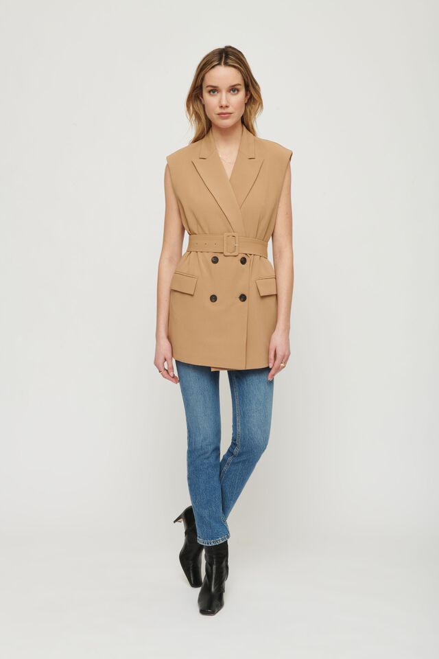 Billie Sleeveless Belted Vest Dynamite