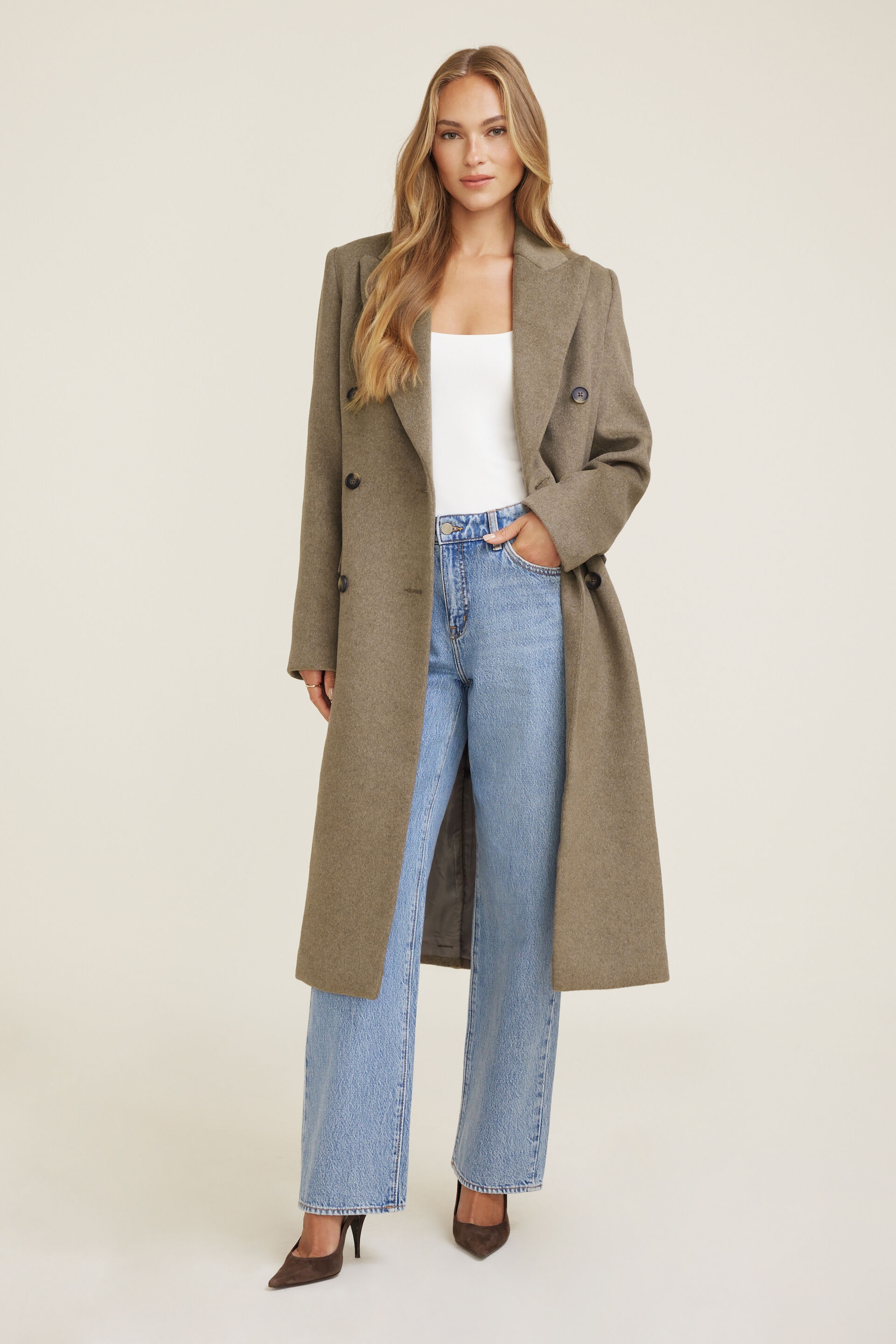 Oversized Double Breasted Wool Coat