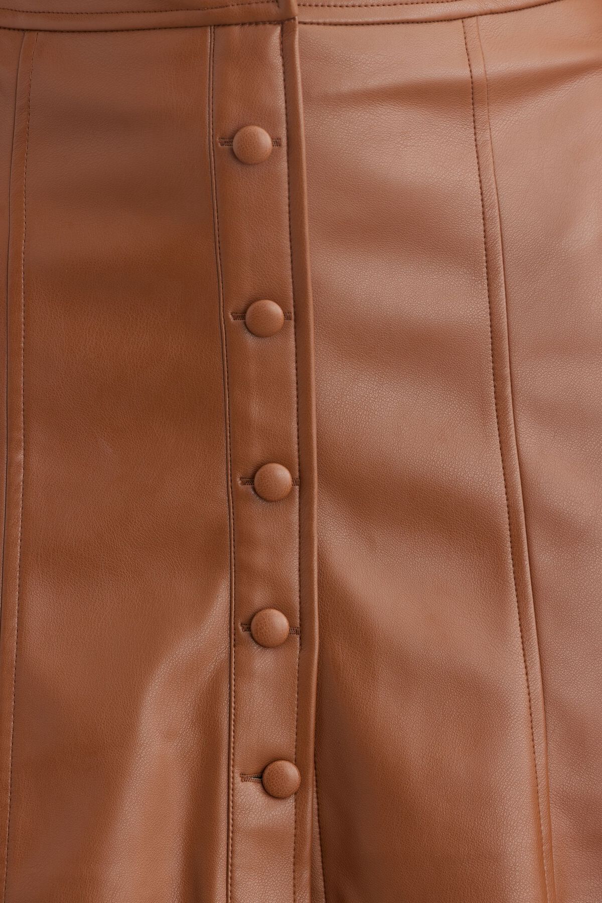 Dynamite Faux Leather Mini Button Skirt. 6