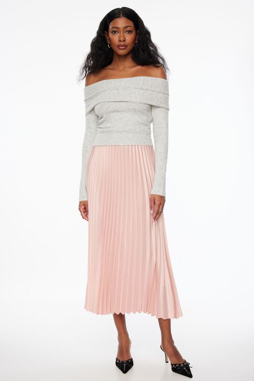 Laure Pleated Maxi Skirt Pink Dynamite