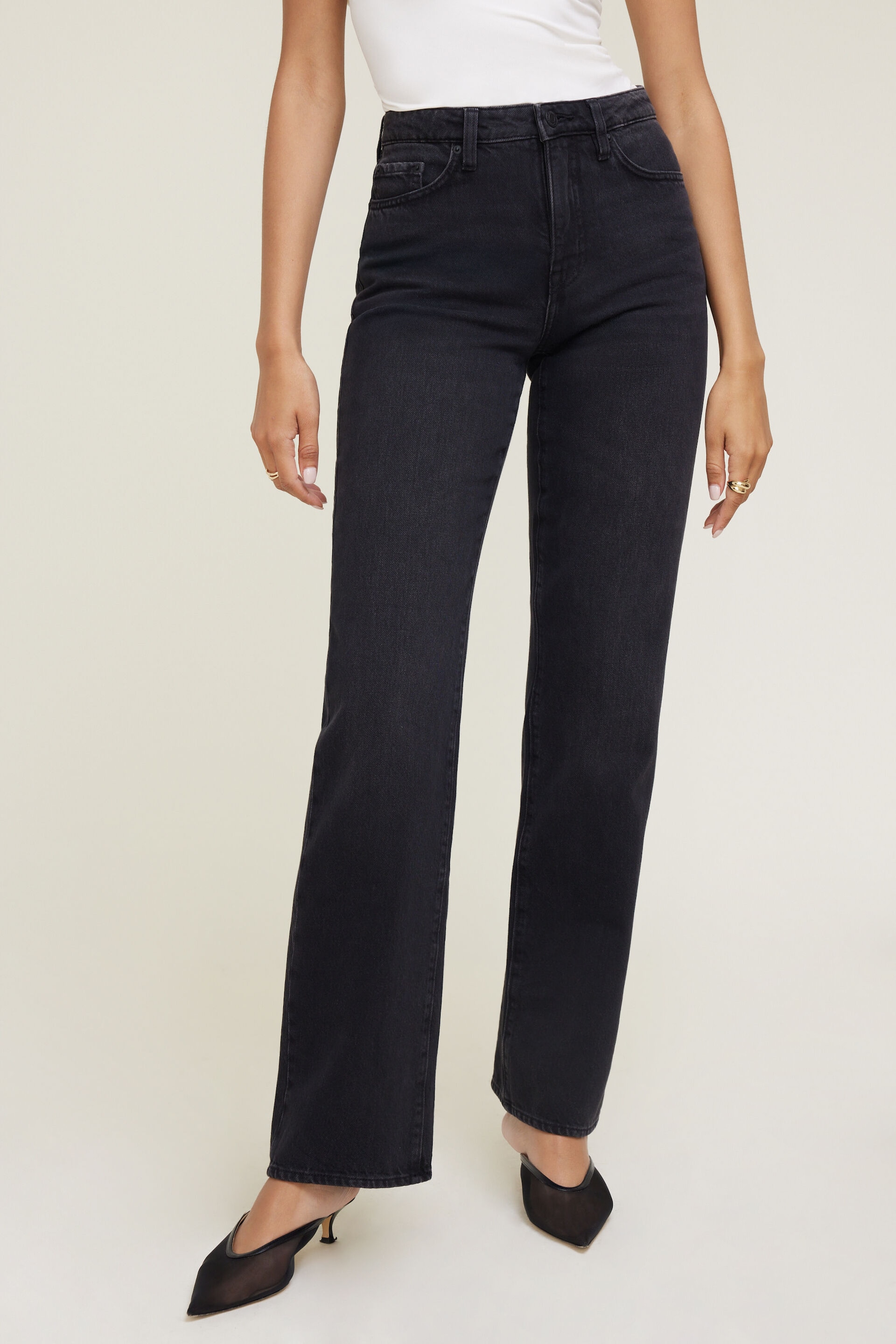 Cara High Rise Straight Leg Jeans