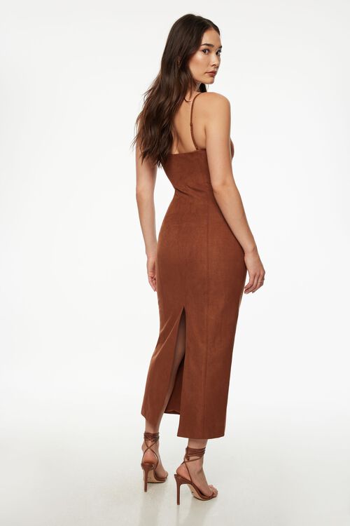 Alternative view # 2 of Dynamite Clearance Amira Faux Suede Maxi Dress in Tortoise Shell