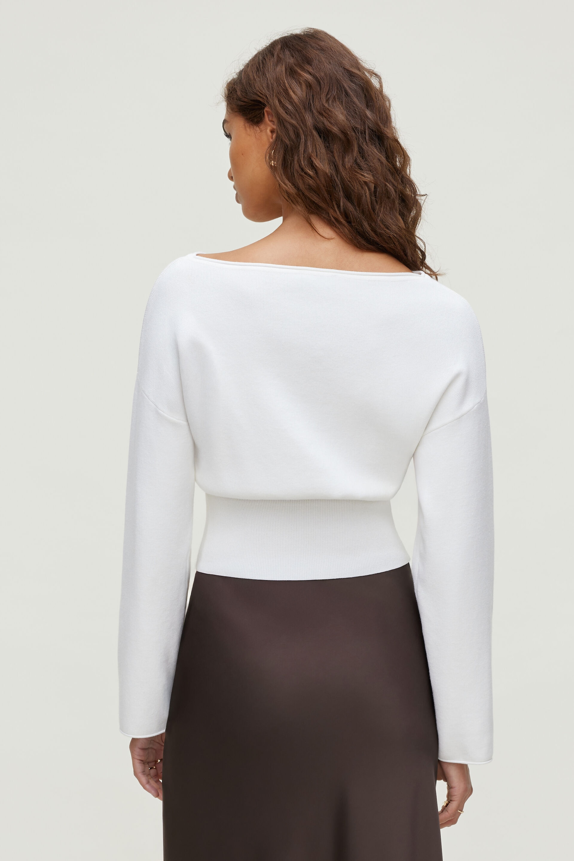 Cinched Boat Neck Sweater