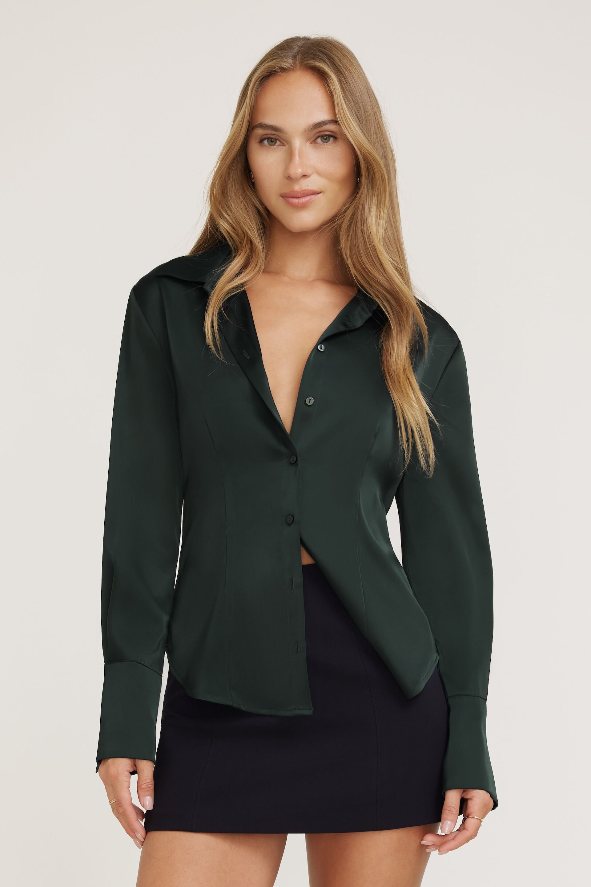 Eva Cinched Satin Shirt