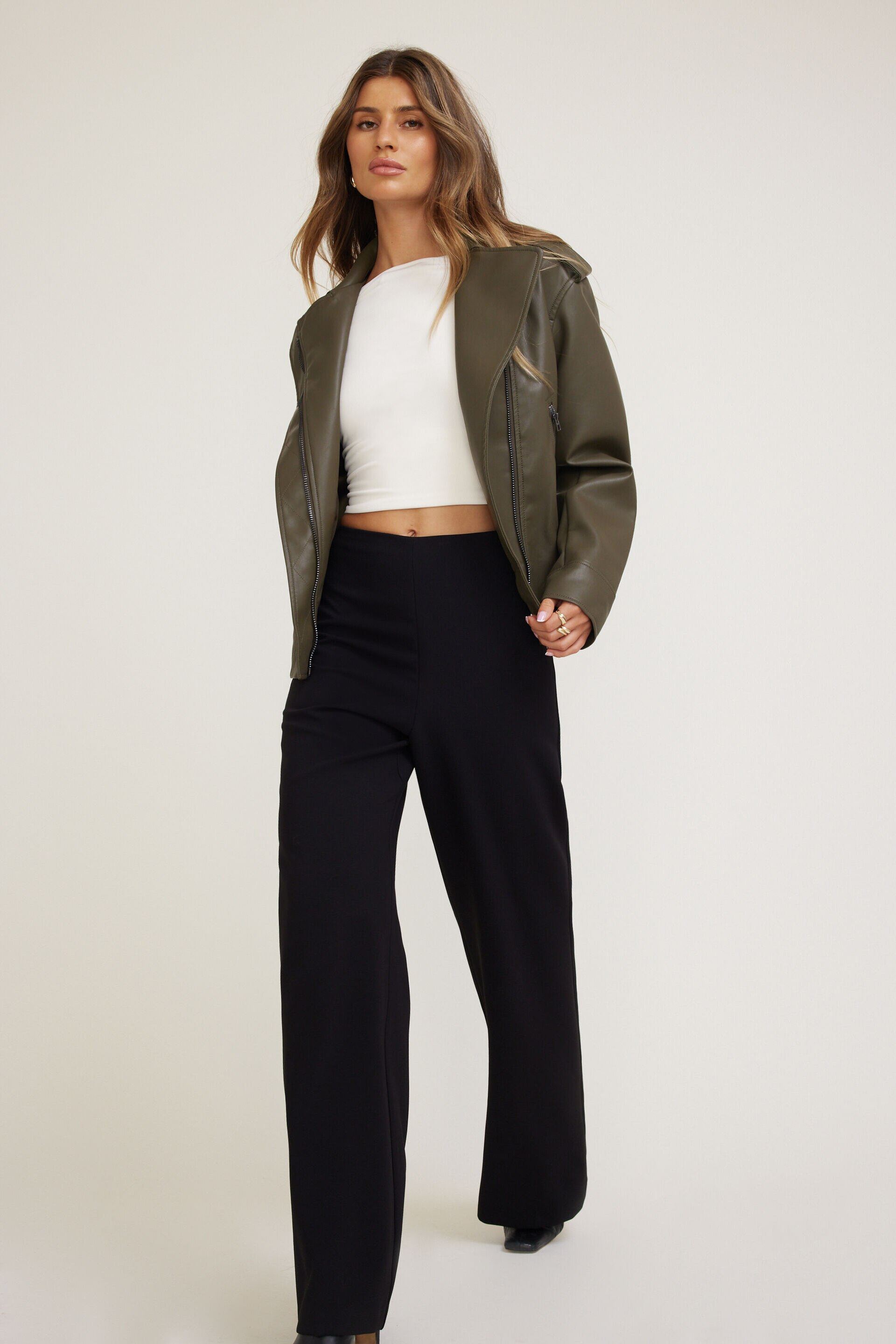 パンツ RAN select item Wide flare blackdenim Clean Wide Leg Pants Black | Dynamite