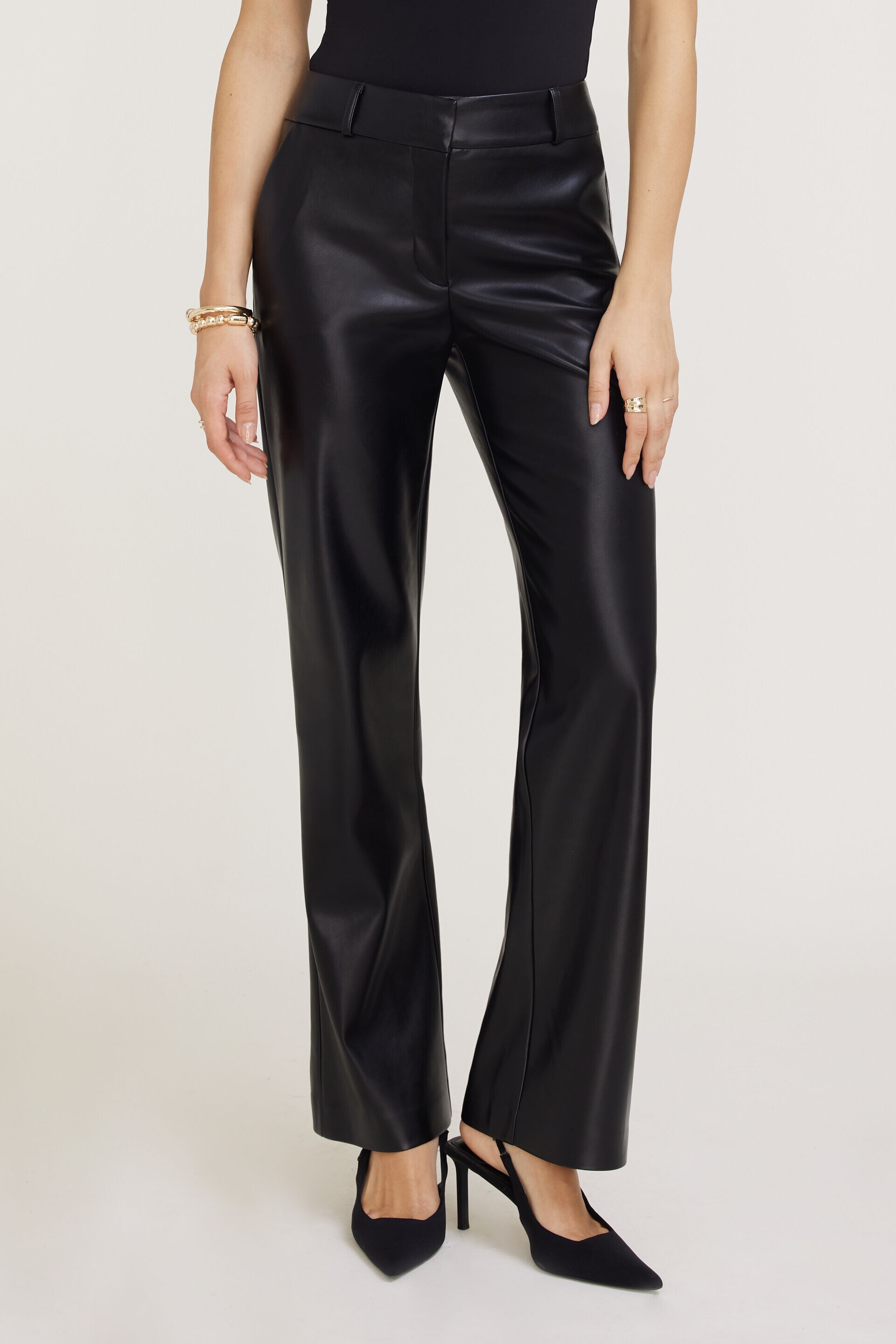 Camelia Straight Leg Faux Leather Pants