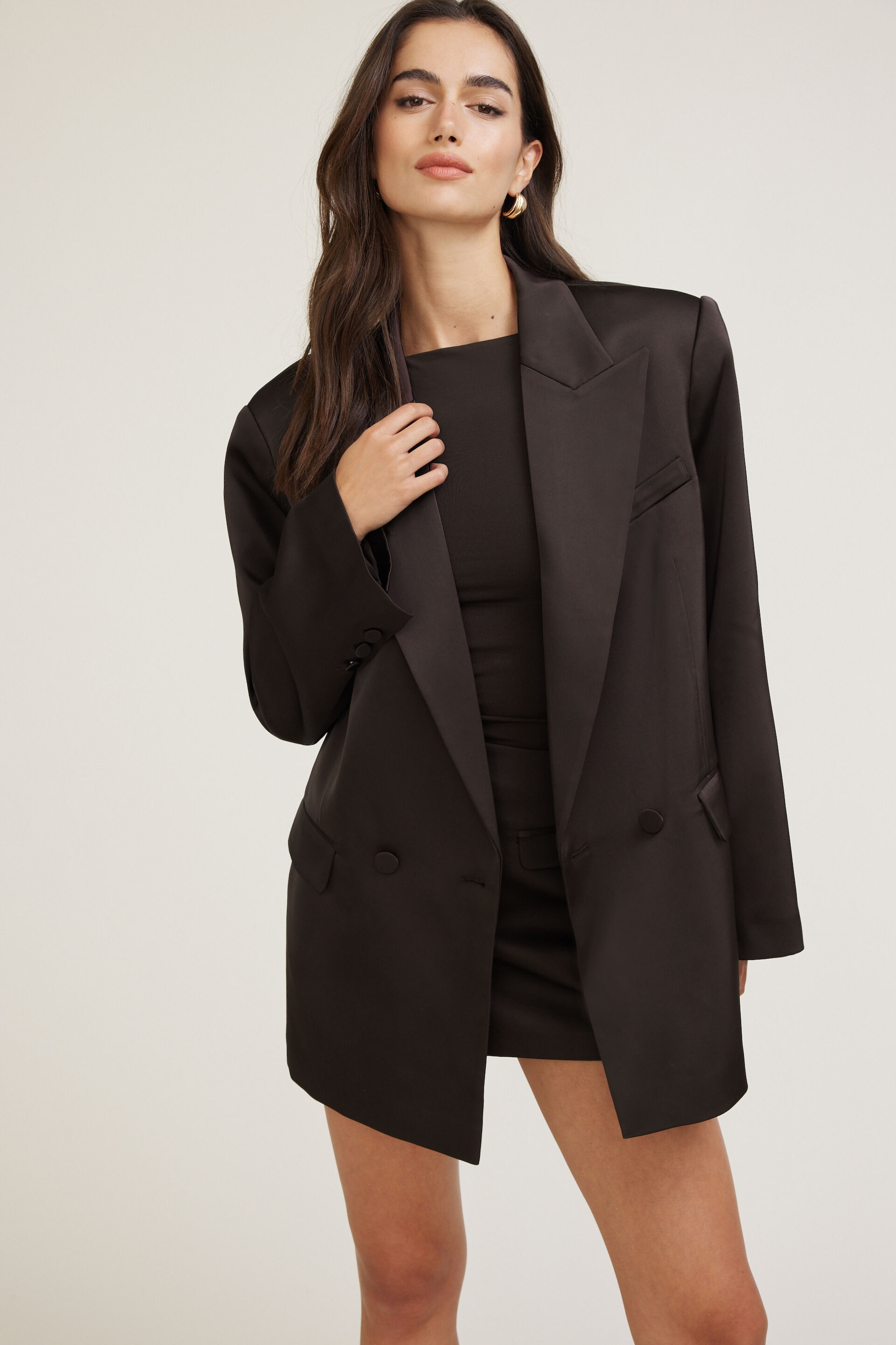 Noa Oversized Satin Blazer