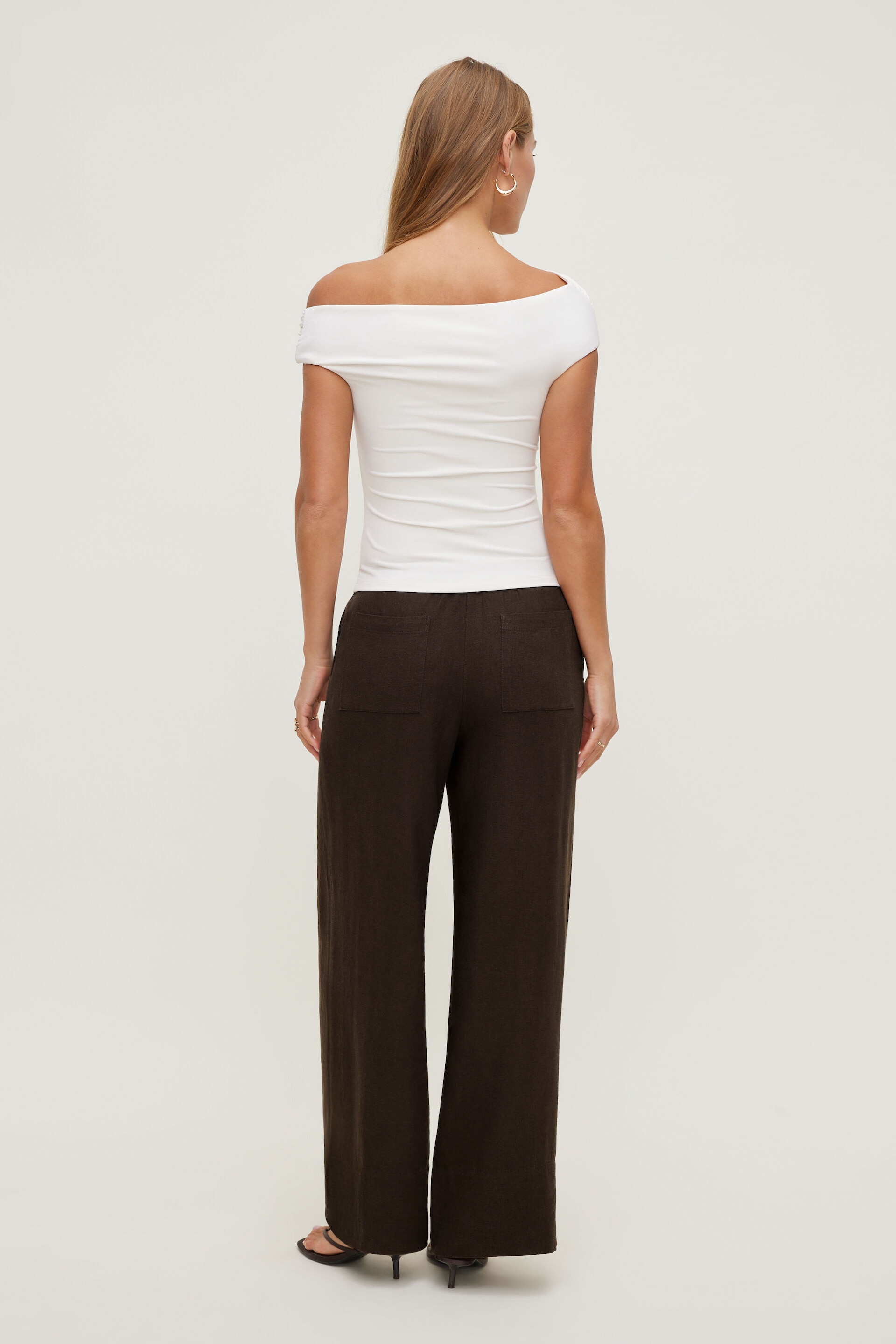 Pantalon en lin à jambe large Leo