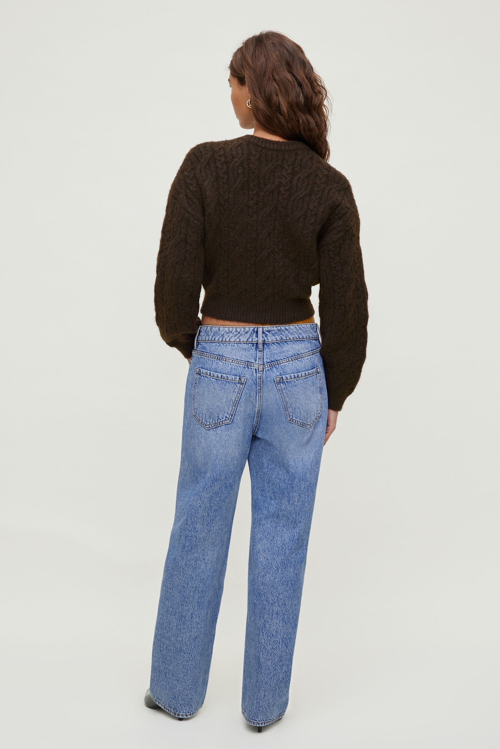 Cable Knit Zip Up Sweater