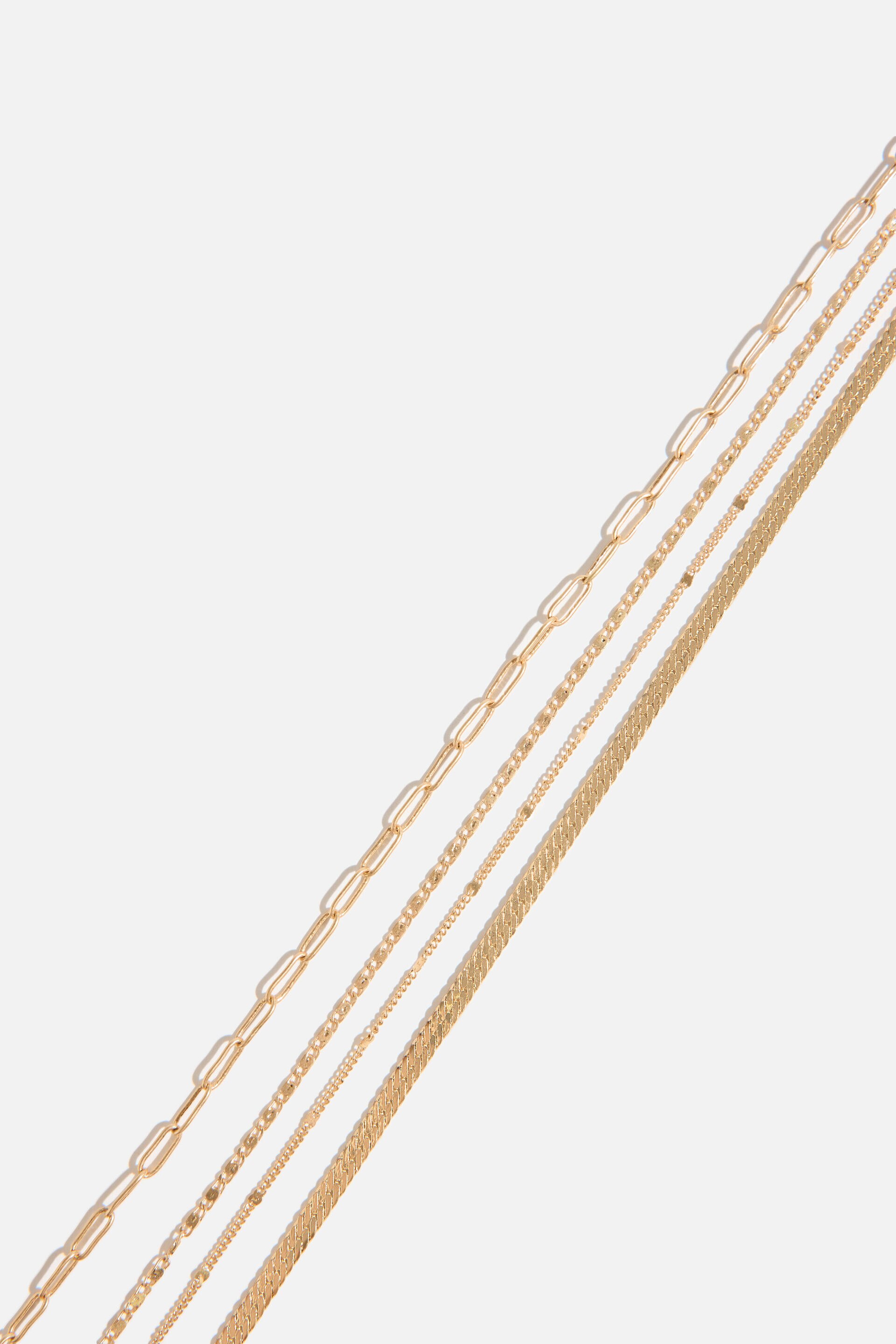 4-Pack Textured Chain Necklaces