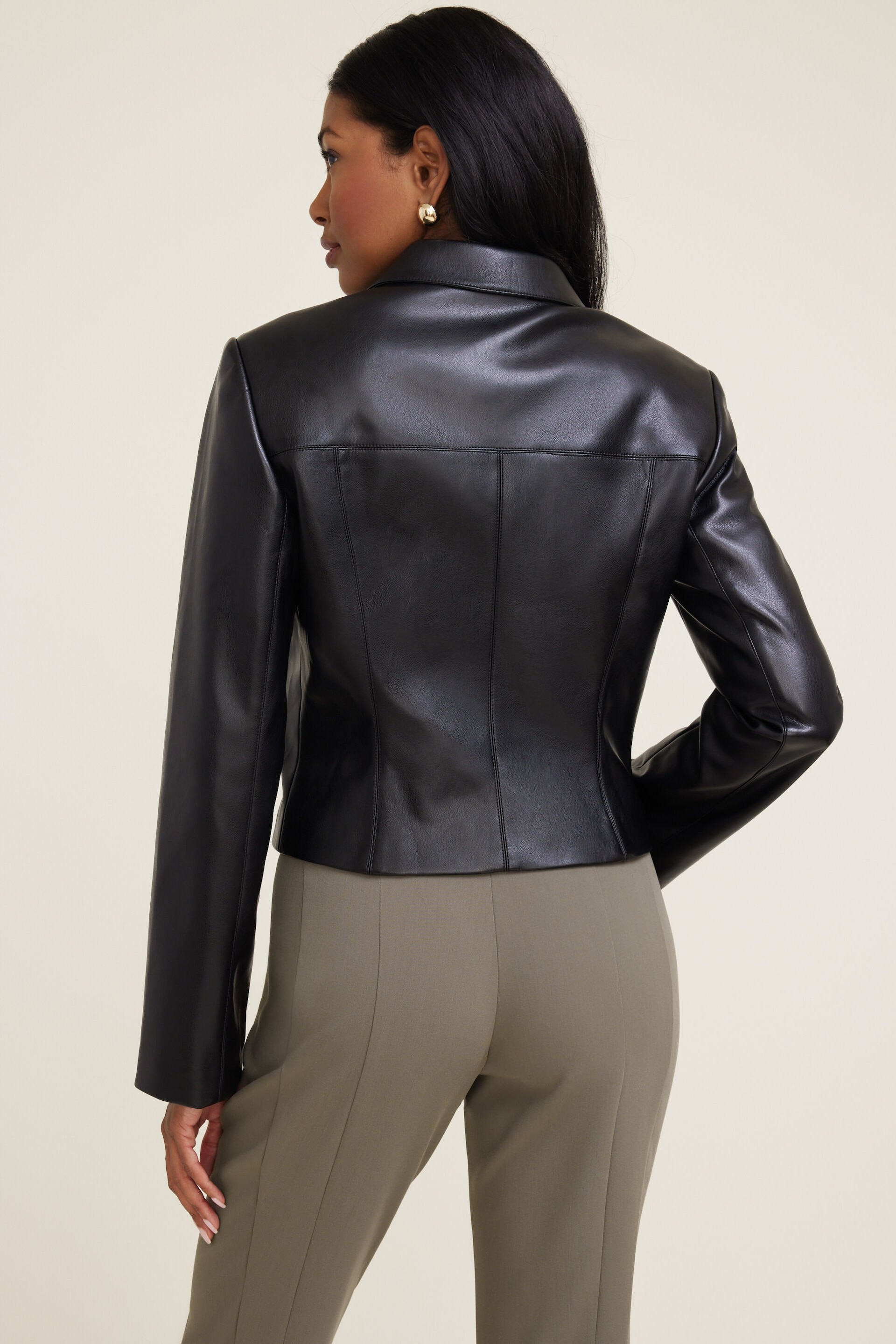 Blouson court en faux cuir Charlotte