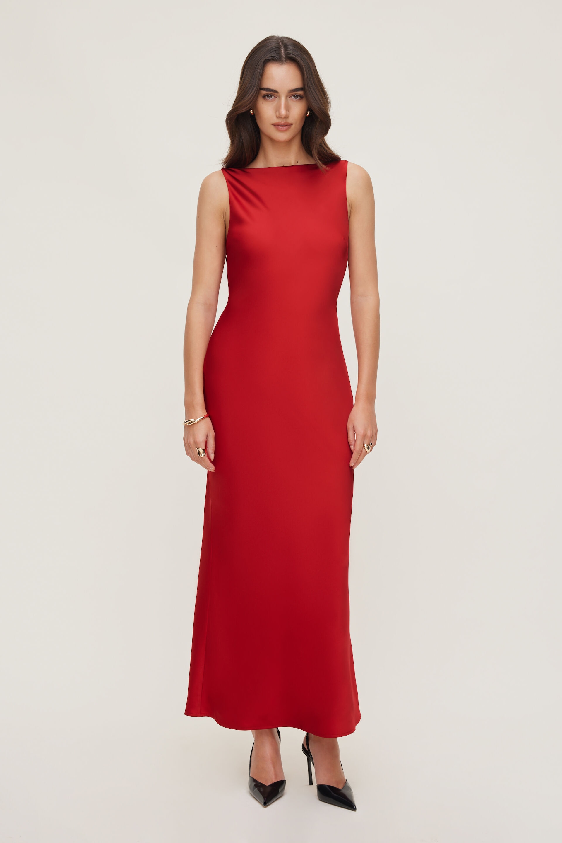 Robe nuisette maxi en satin Nora