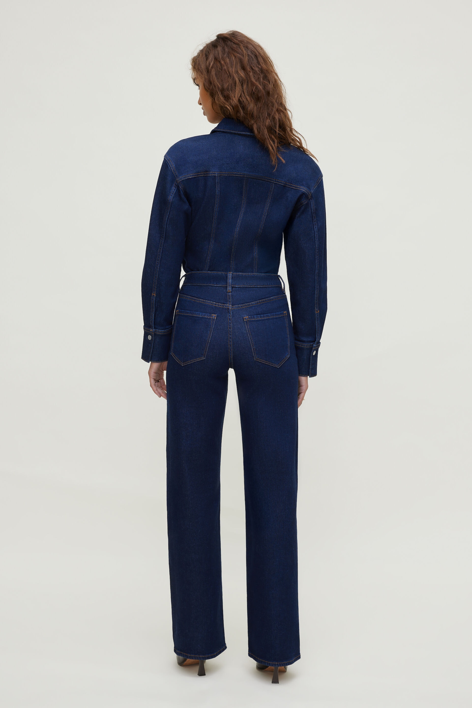 Cinched Stretch Denim Shirt