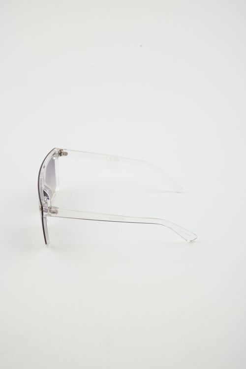 Alternative view # 3 of Dynamite Sunglasses Retro Aviator Sunglasses in Clear & Black 