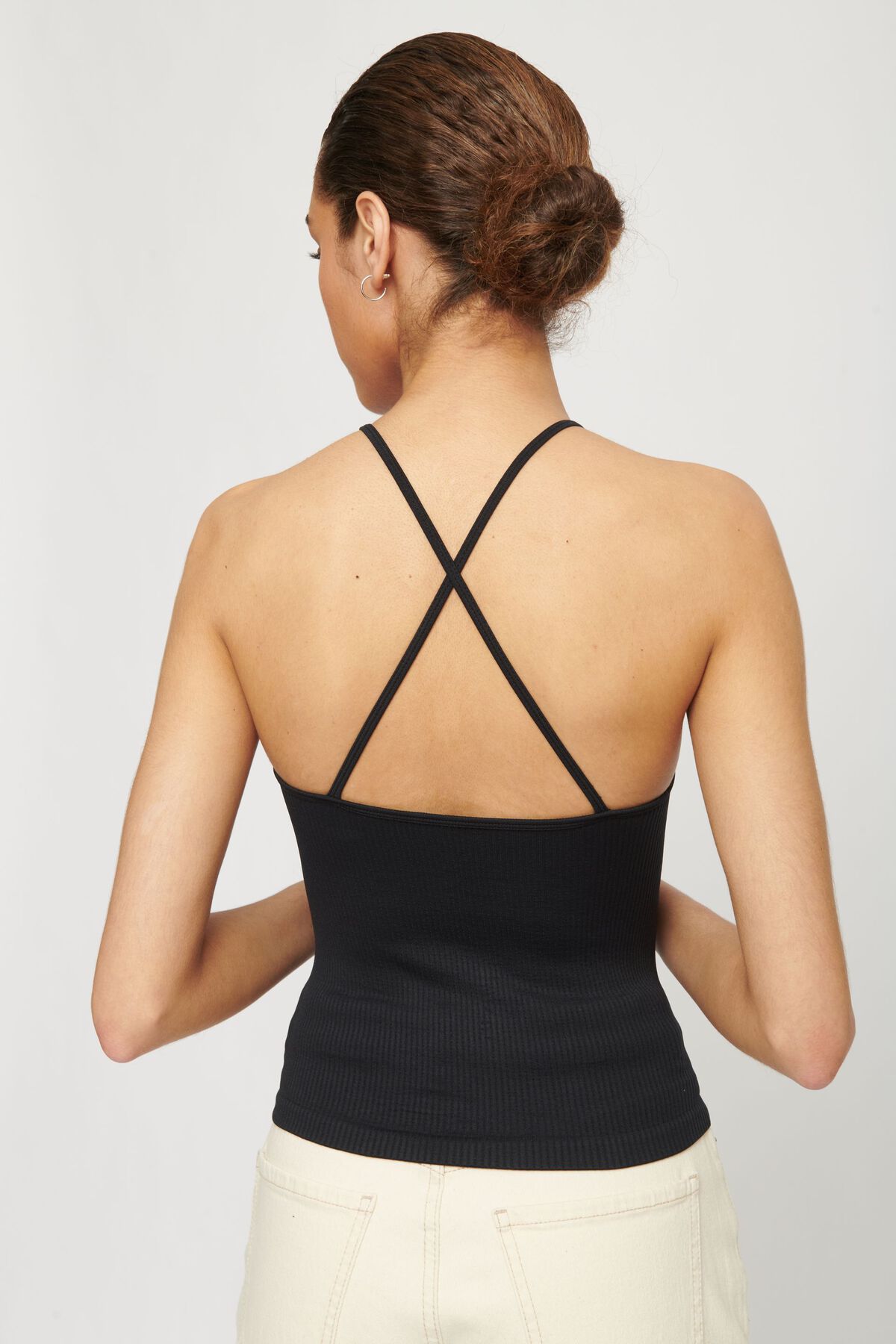 Dynamite Seamless Cross-Back Halter Top. 3