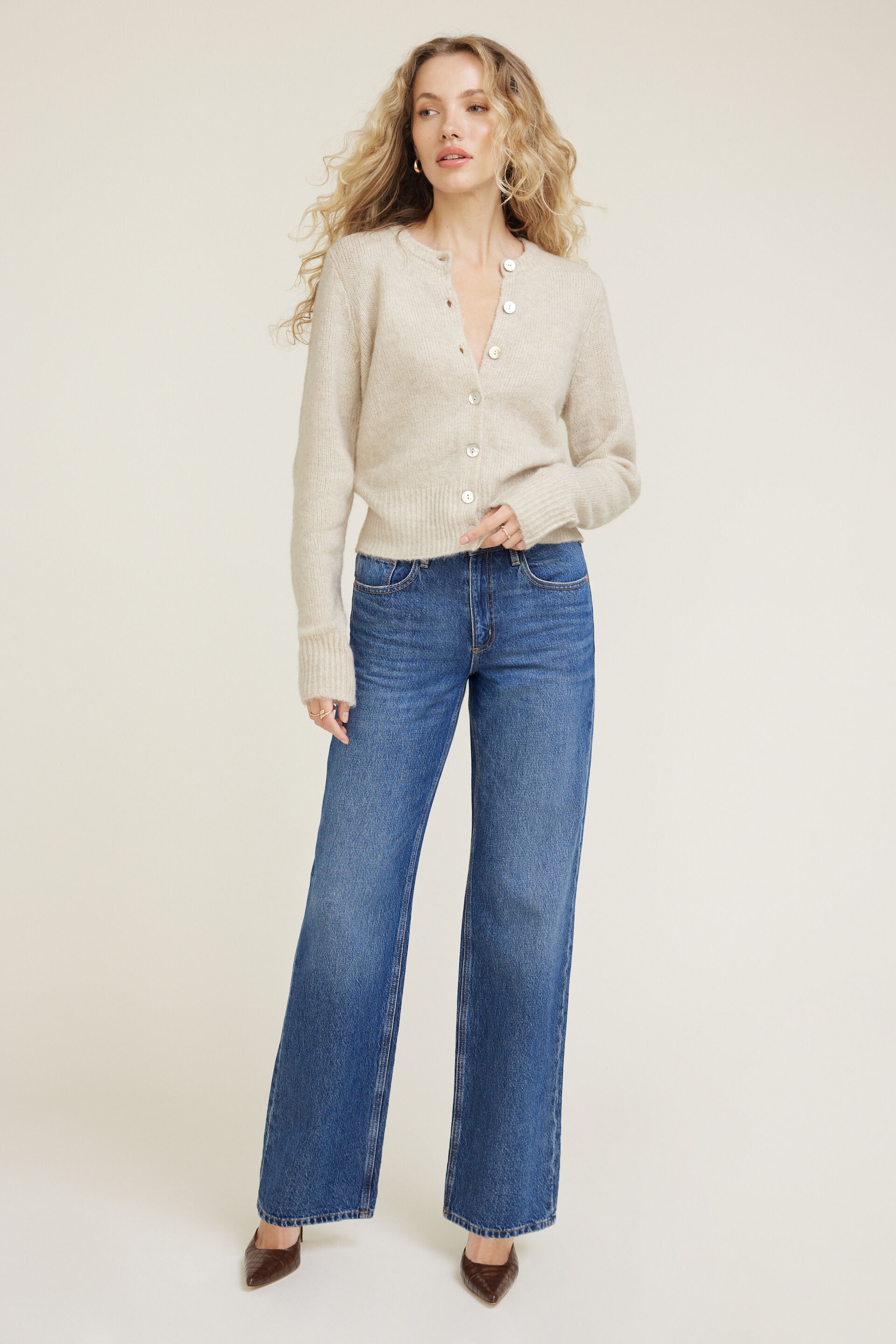 Amanda Hairy Crewneck Cardigan