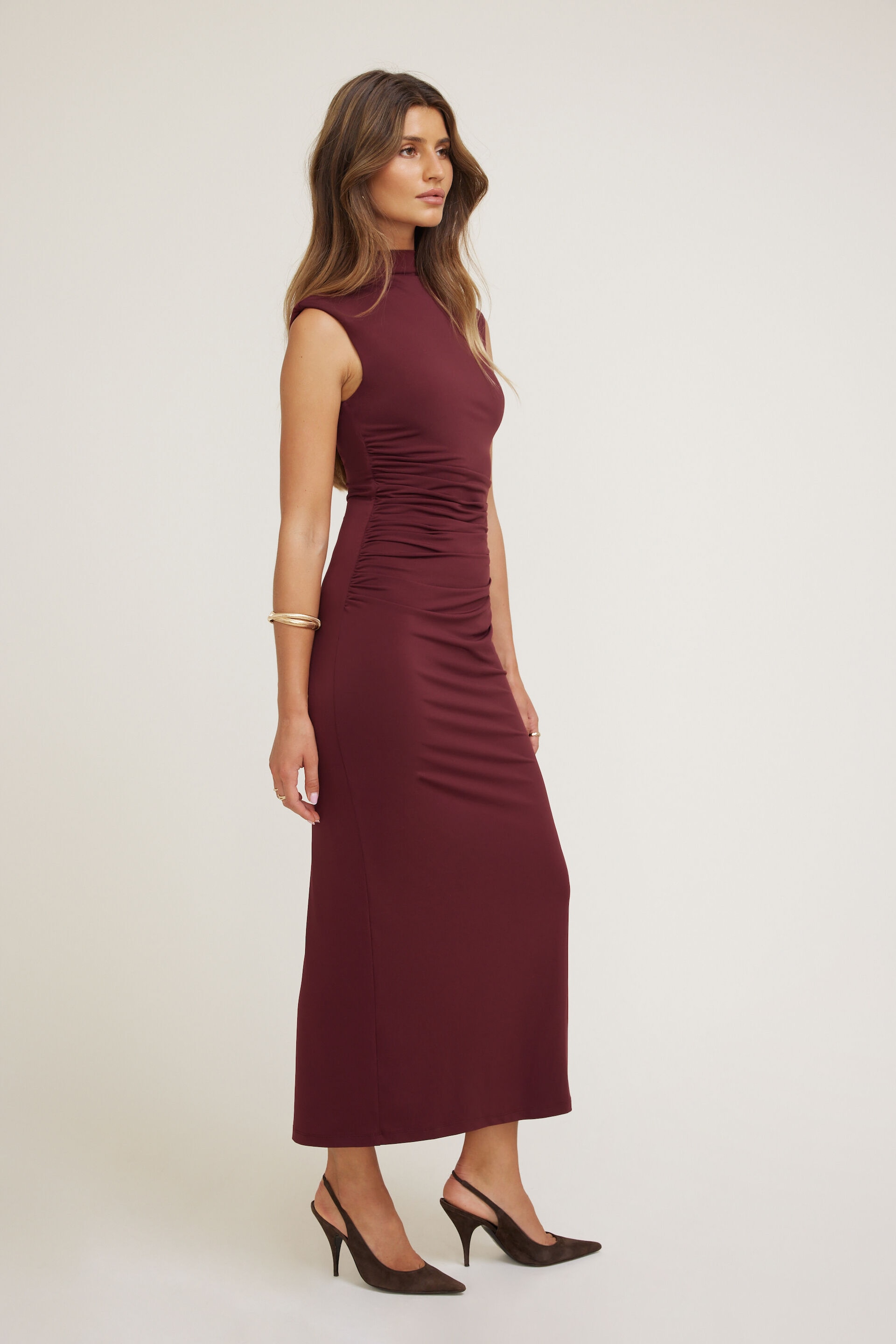 Bria Sculpt Mock Neck Maxi Dress