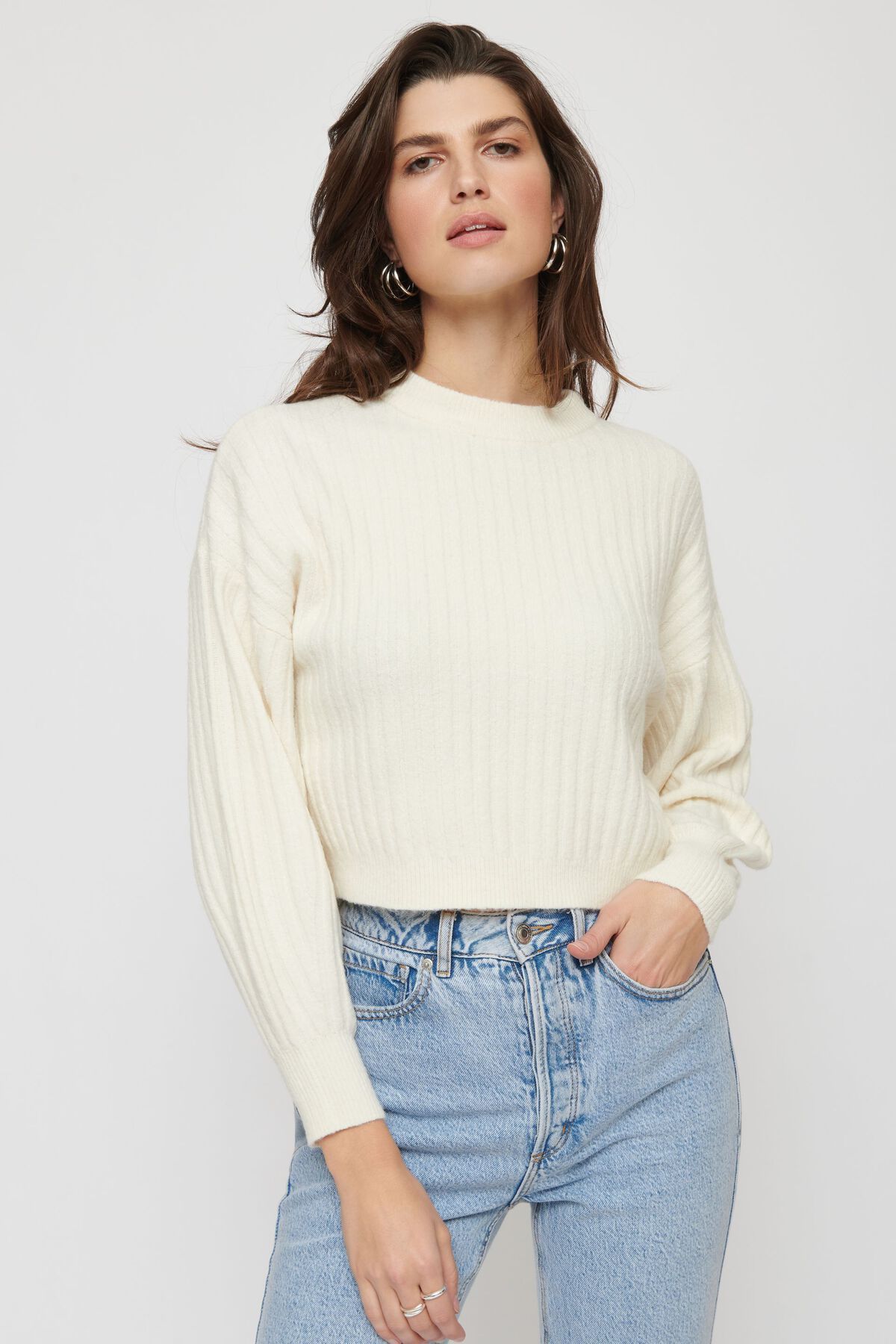 Dynamite Ribbed Crew Neck Sweater. 3