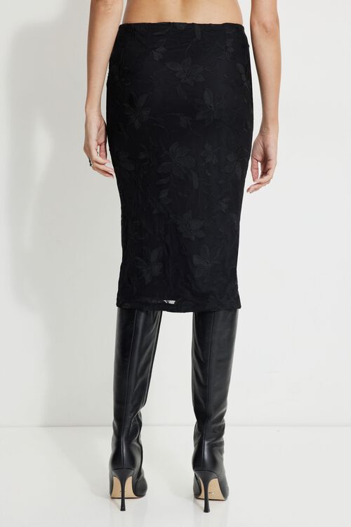 Alternative view # 2 of Dynamite Going Out Bottoms Alana Embroidered Midi Skirt in Jet Black