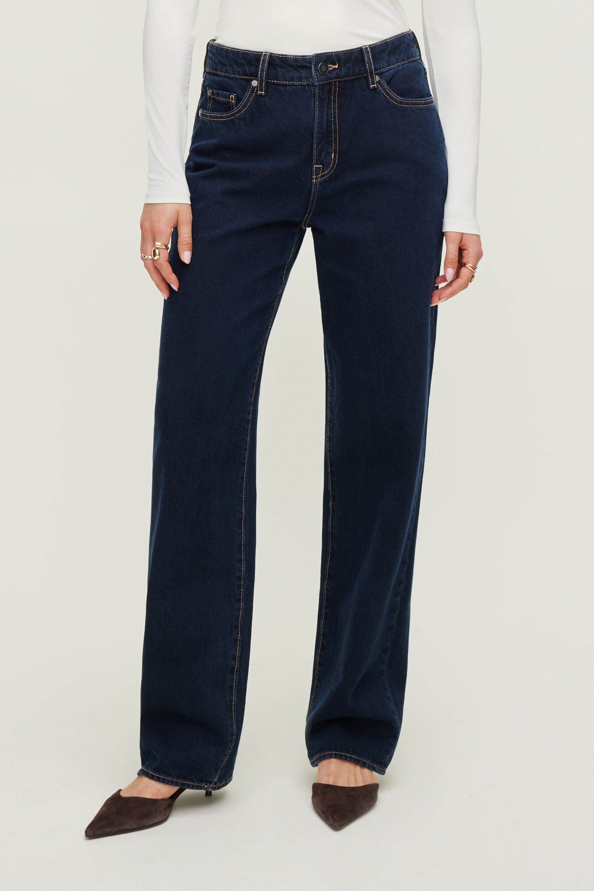 Mika Mid Rise Relaxed Straight Leg Jeans