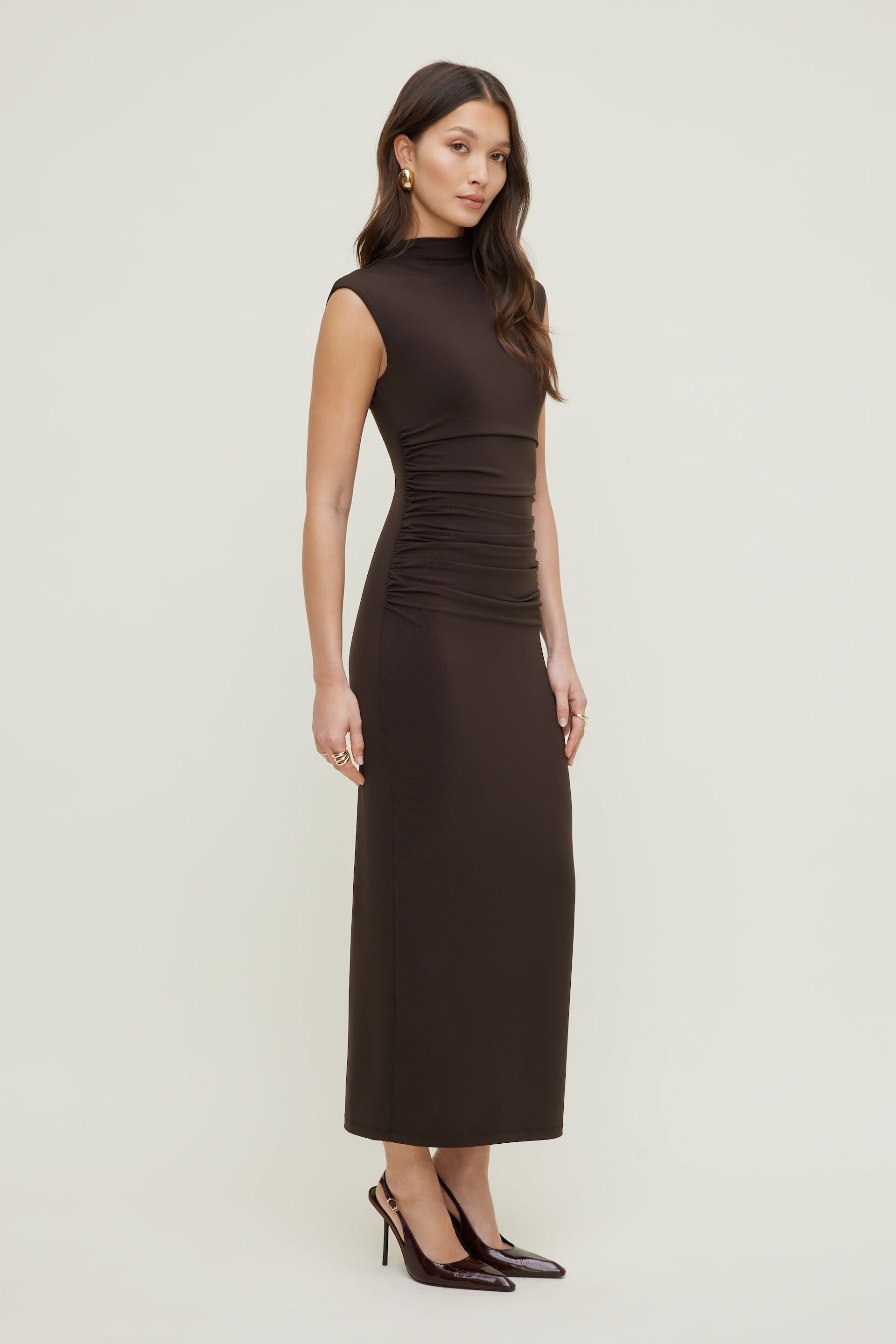 Bria Sculpt Mock Neck Maxi Dress