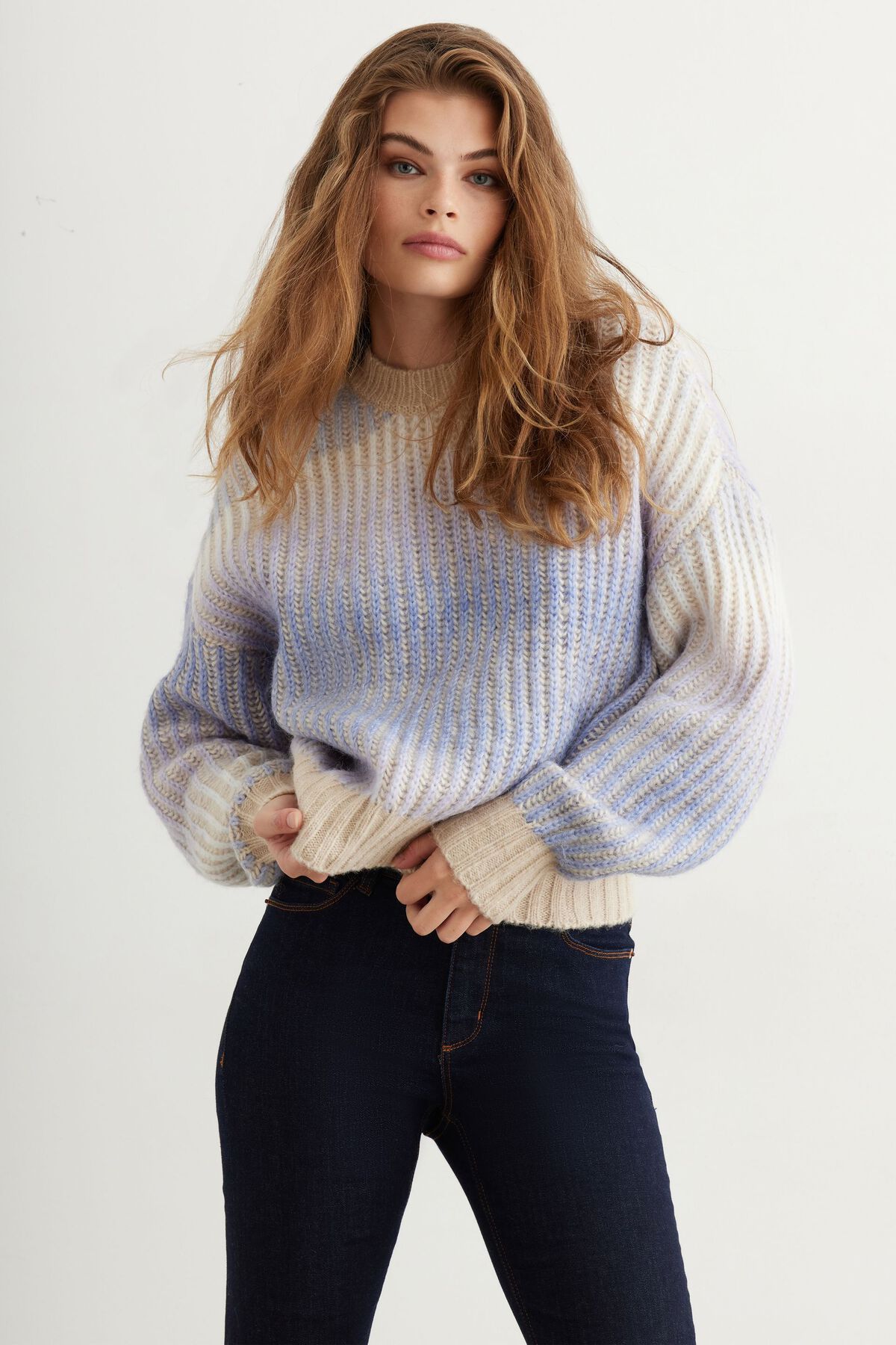 Dynamite Textured Ombre Sweater. 1