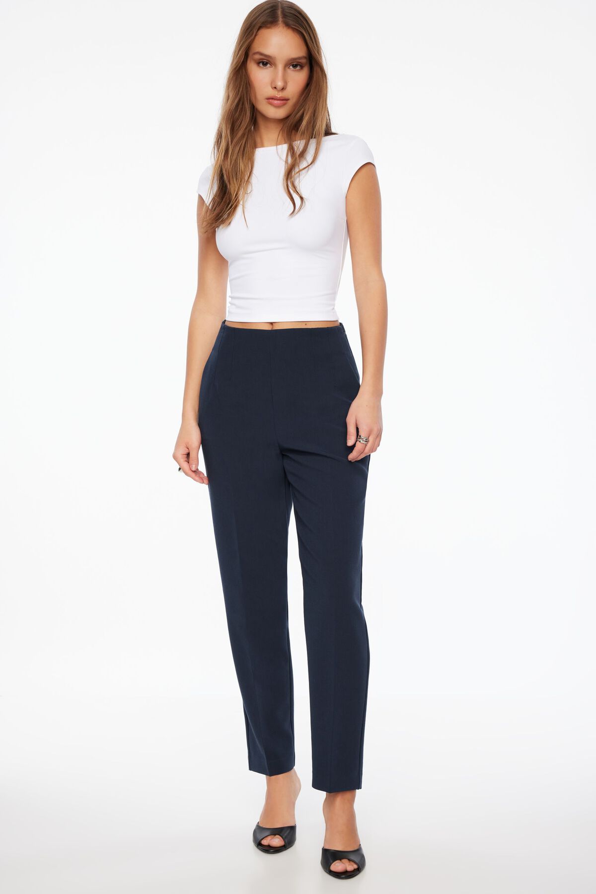 Kendall Side Zip Slim Pants Blue Dynamite