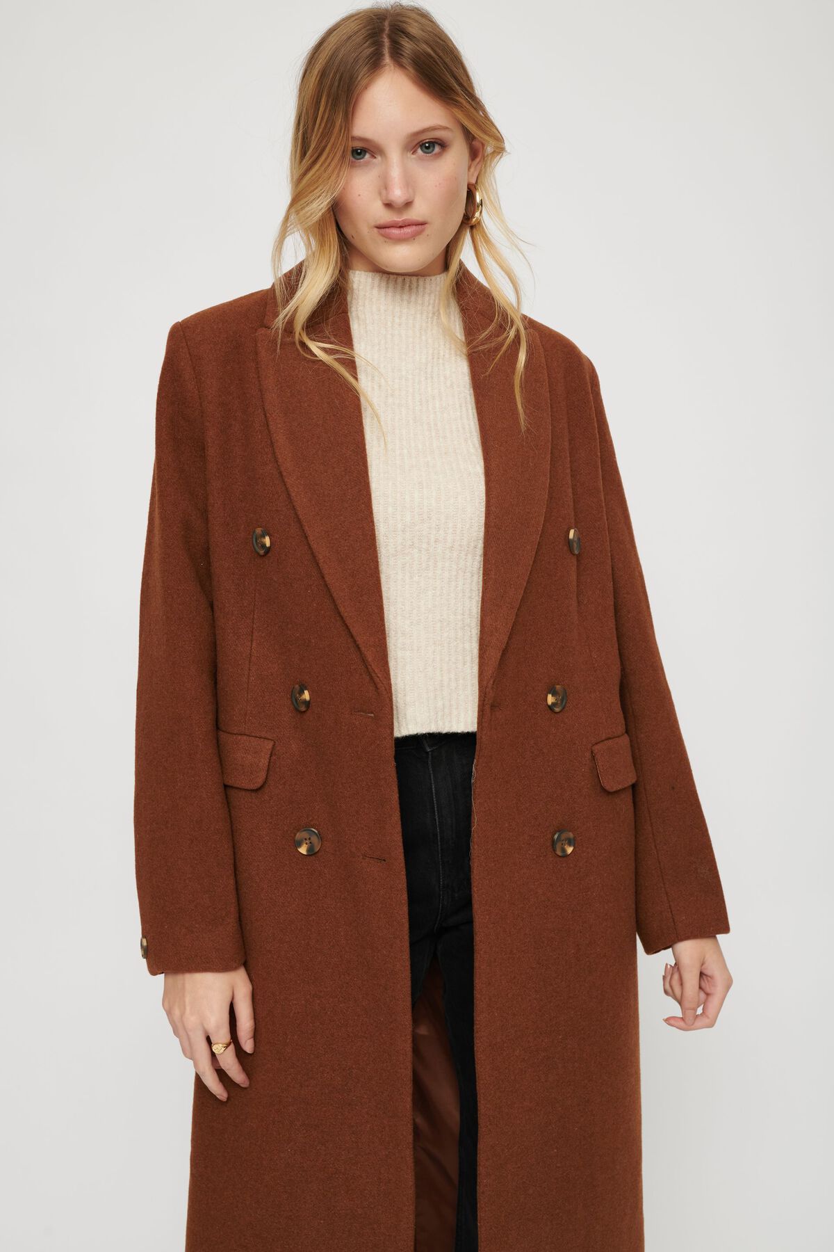 Dynamite Double-Breasted Long Coat. 1