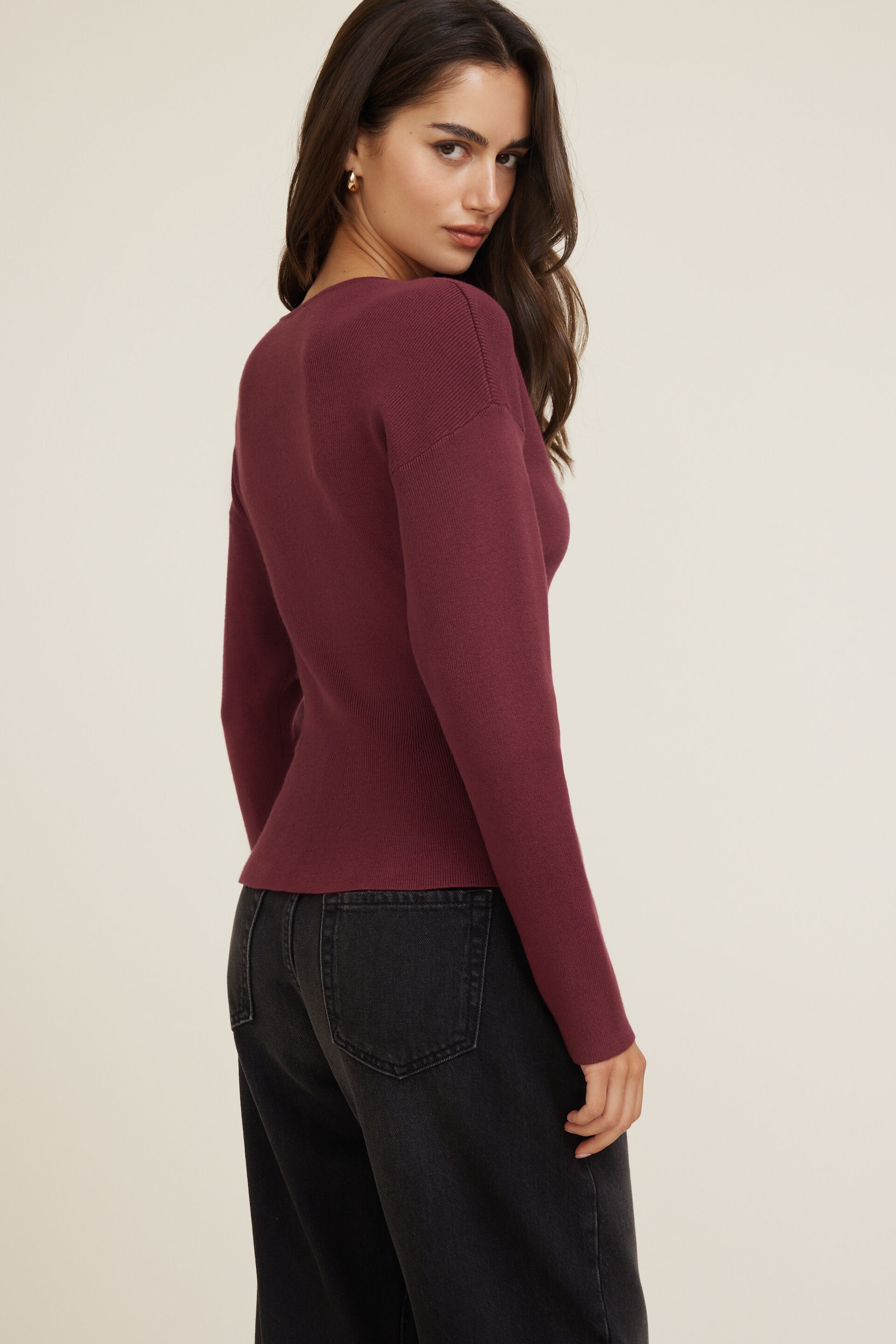 Fitted Drop Shoulder Cardigan