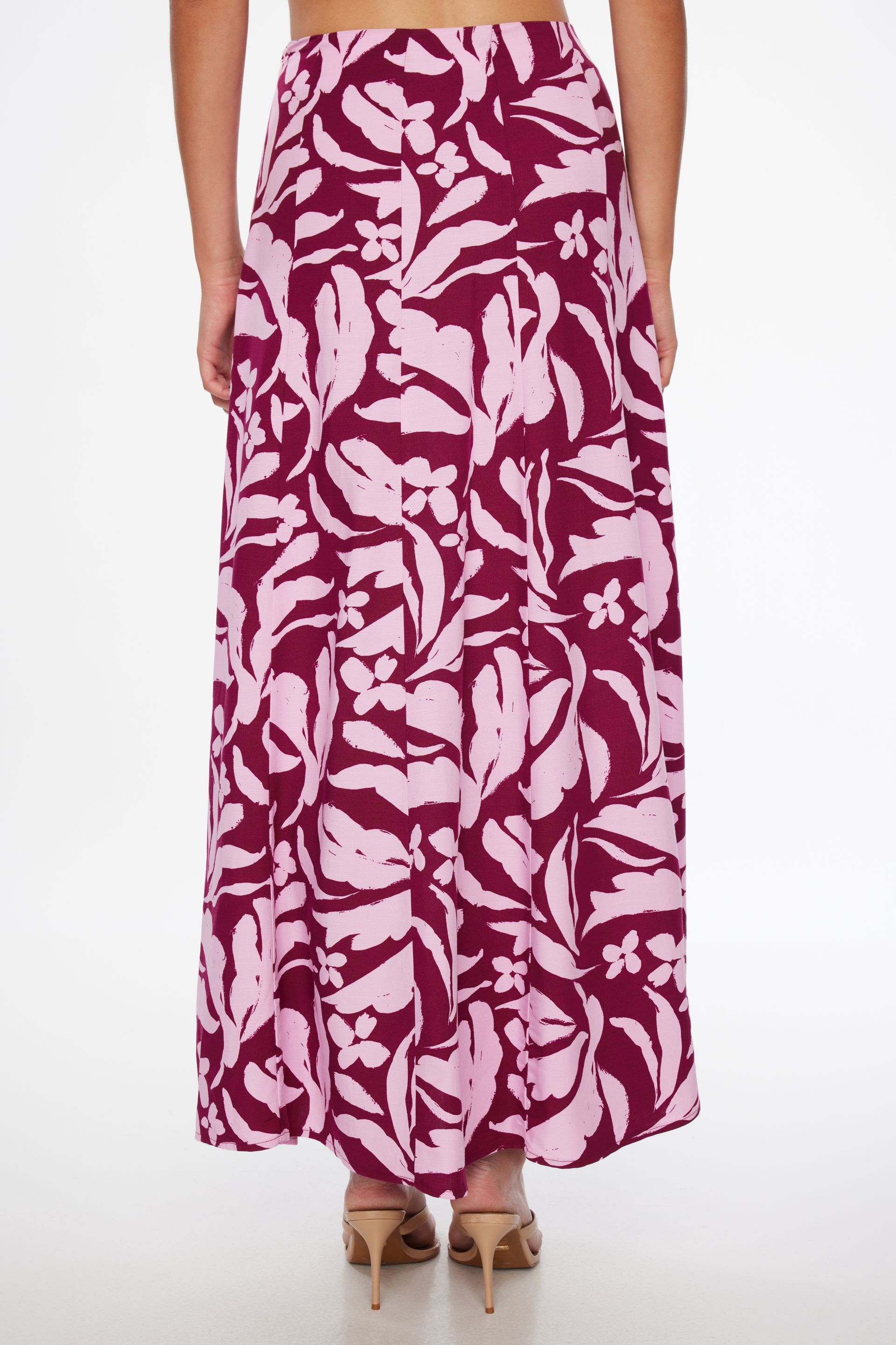 Floral Linen Maxi Skirt Pink | Dynamite