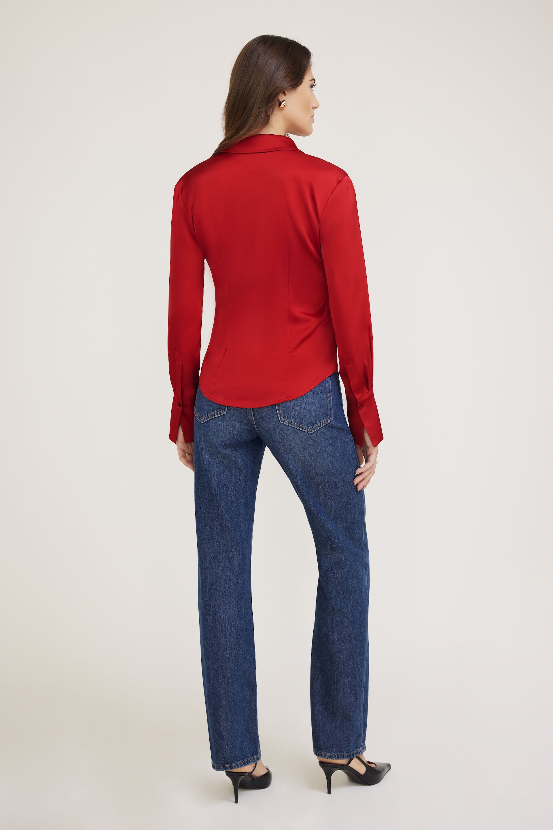 Eva Cinched Satin Shirt