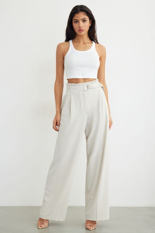Wide Leg Paper Bag Pants