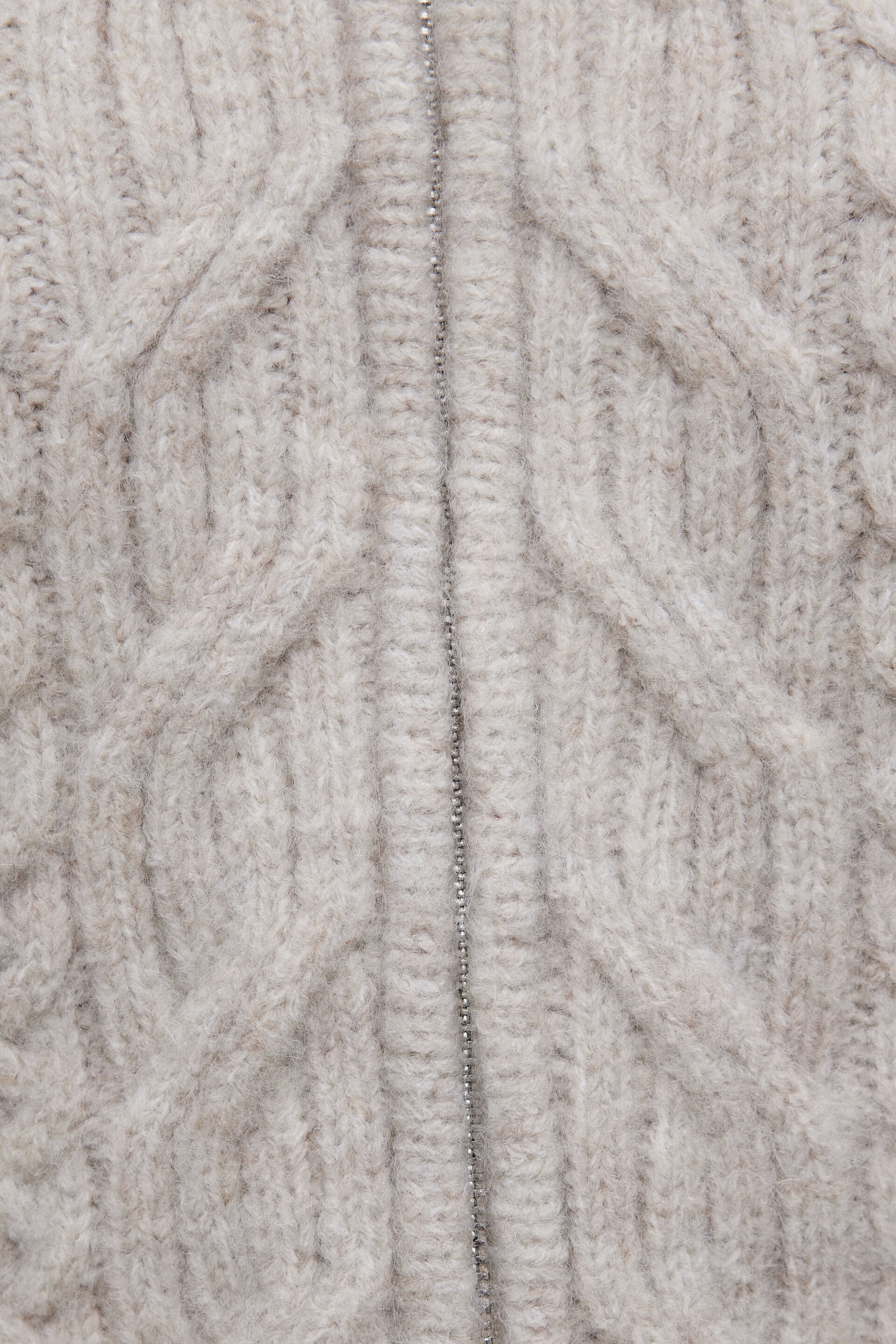 Cable Knit Zip Up Sweater