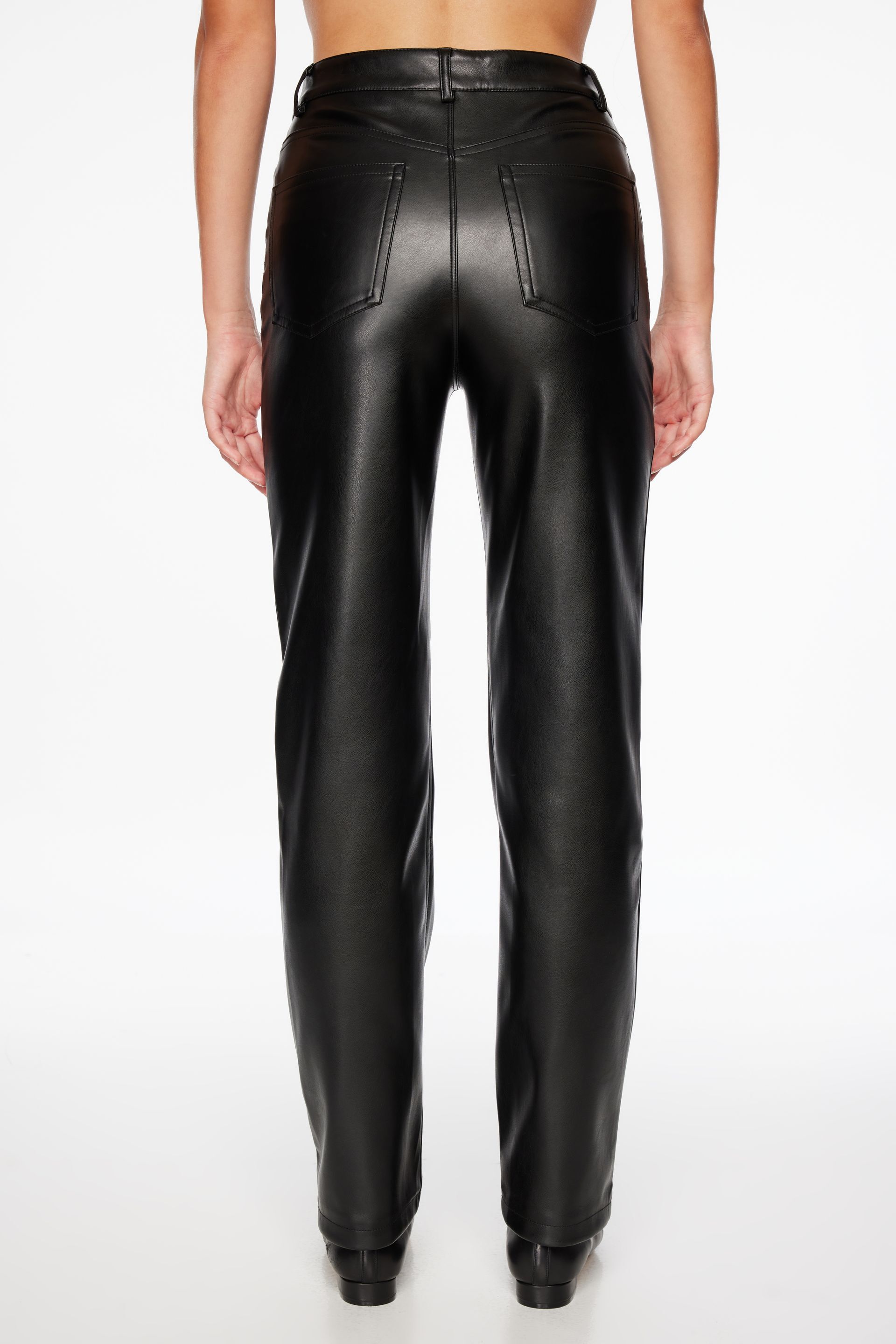 Gisele Faux Leather Straight Pants | Dynamite