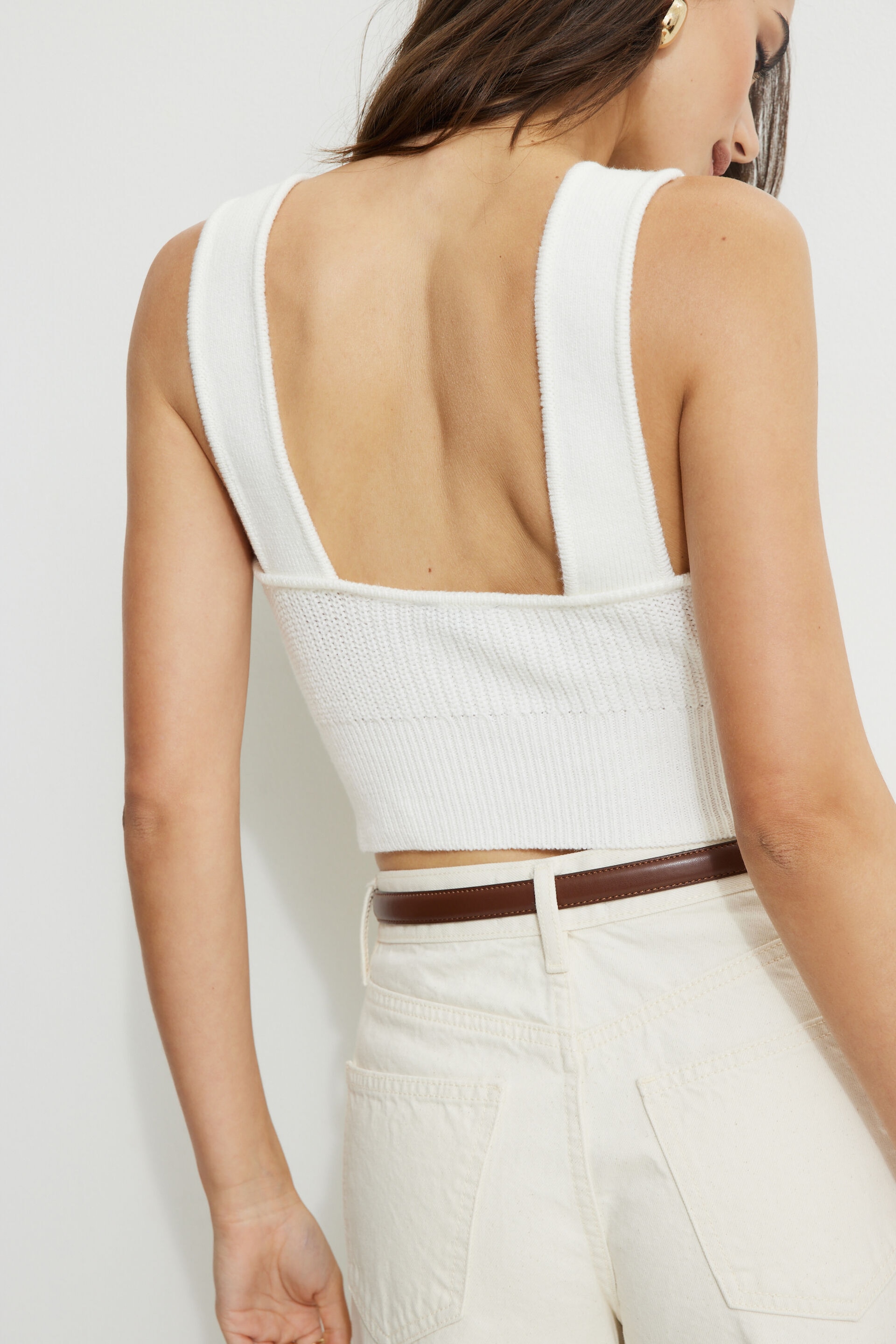 Low Back Rib Knit Tank Top