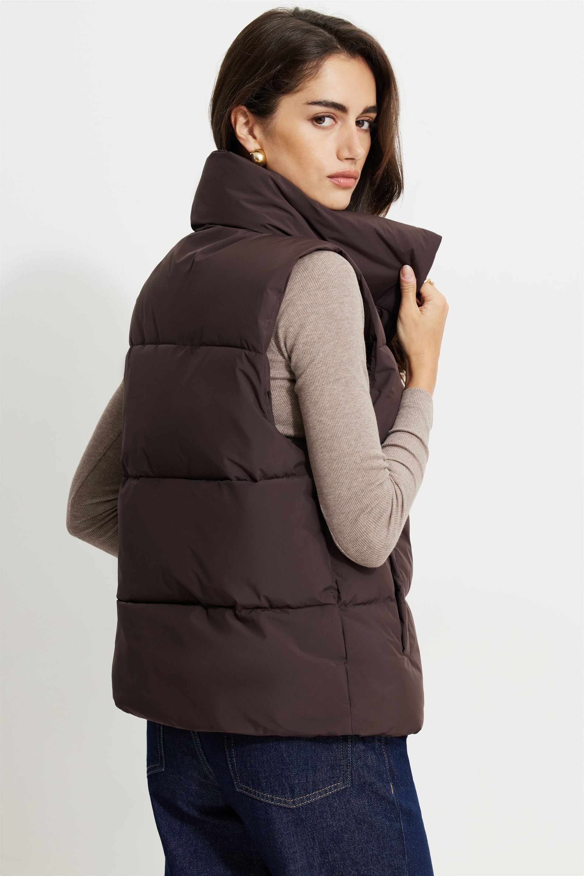  | Fitted Puffer Gilet-BACK-S①-9 DIAMOND-QUILTED PUFFER VEST | JJill
